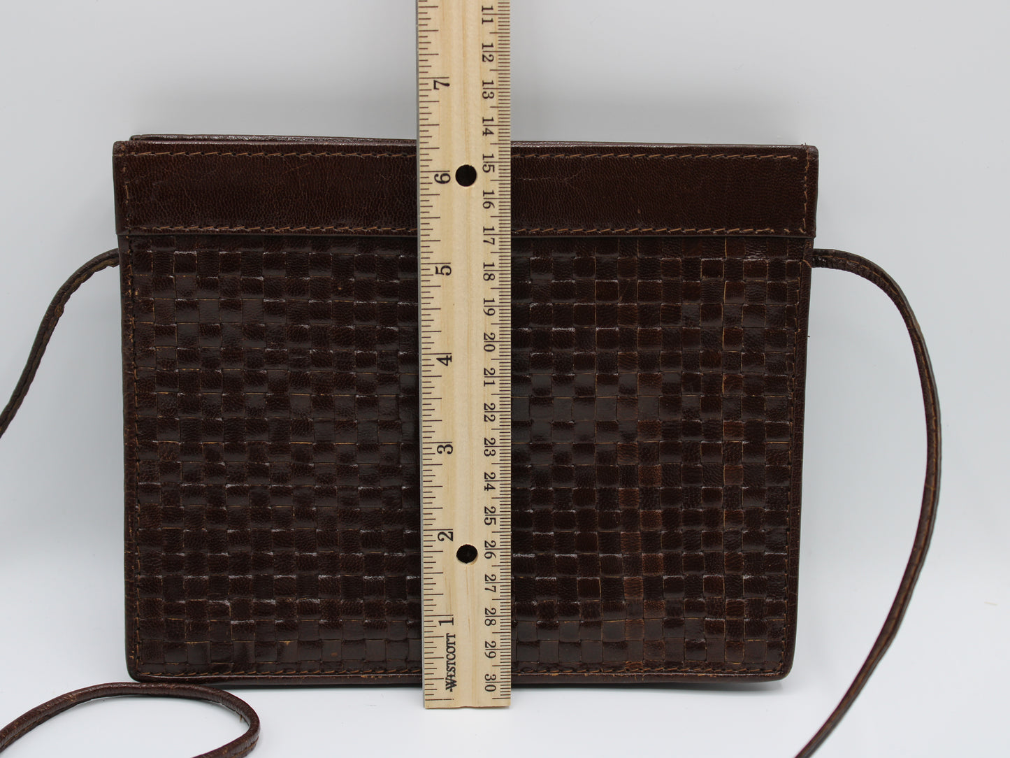 Fendi Woven Brown Leather Framed Bag Vintage