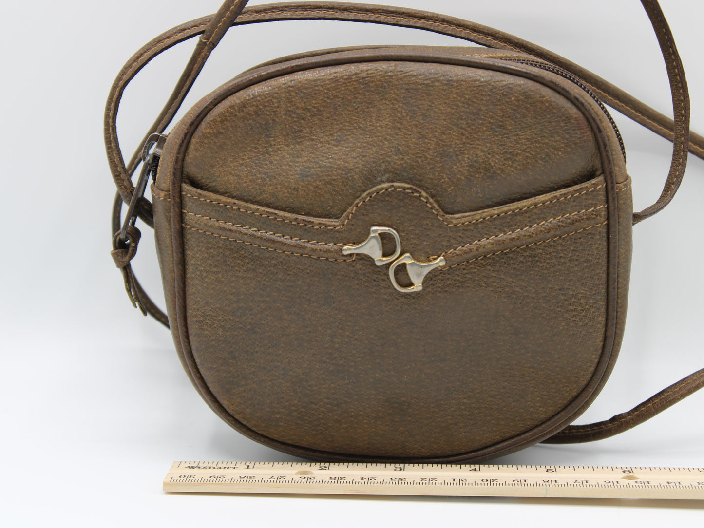 Gucci Brown Leather Horsebit 1955 Crossbody Shoulder Bag