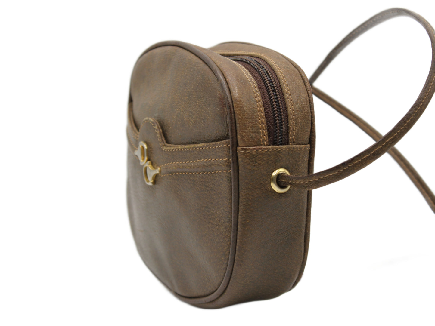 Gucci Brown Leather Horsebit 1955 Crossbody Shoulder Bag