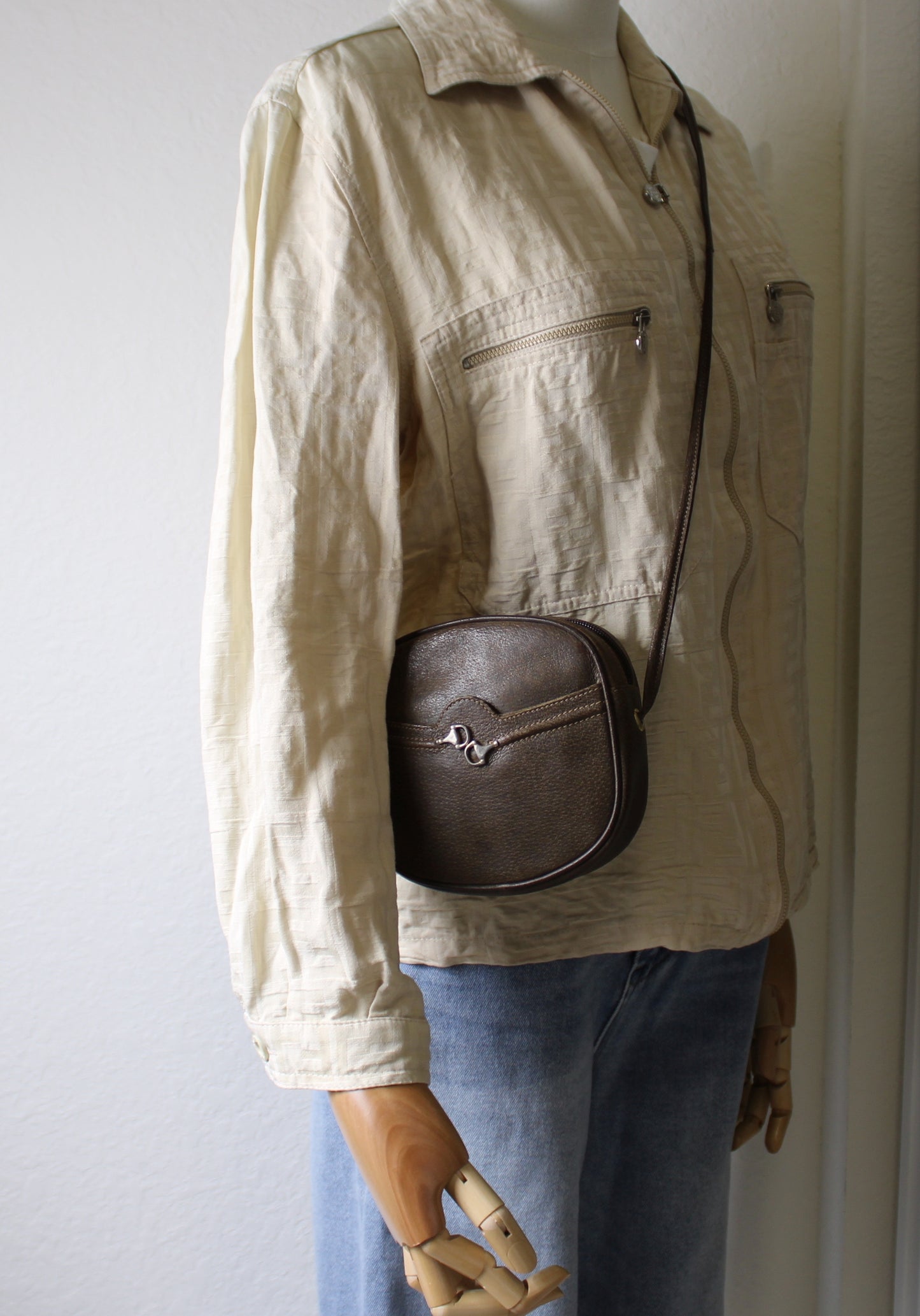 Gucci Brown Leather Horsebit 1955 Crossbody Shoulder Bag