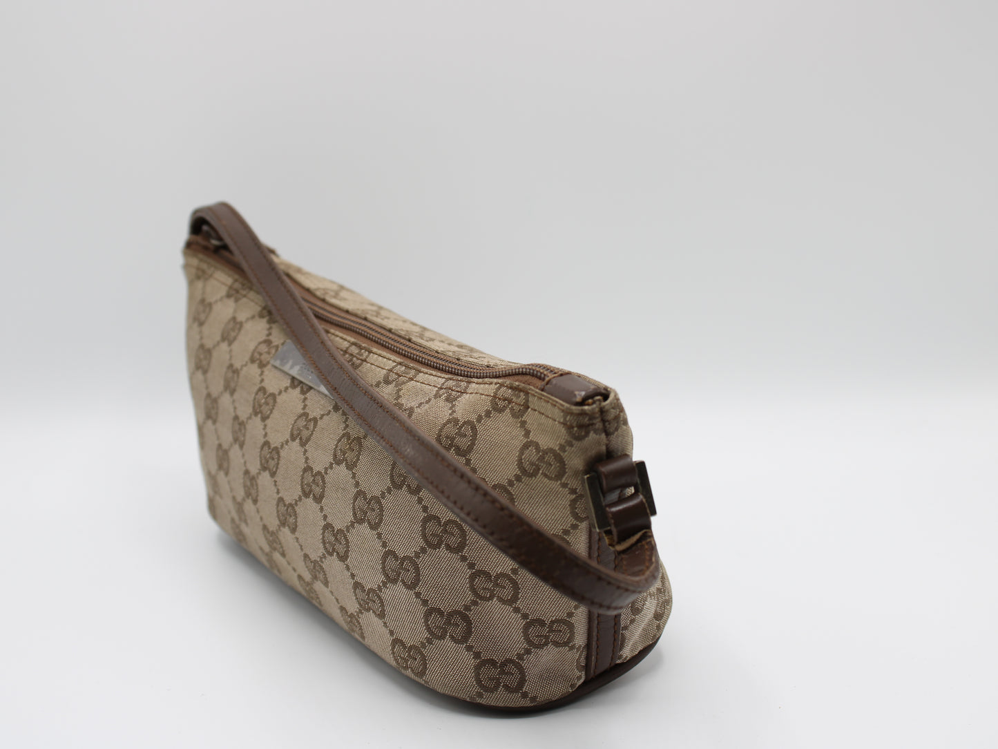 Gucci GG Canvas Boat Baguette Bag Brown Vintage