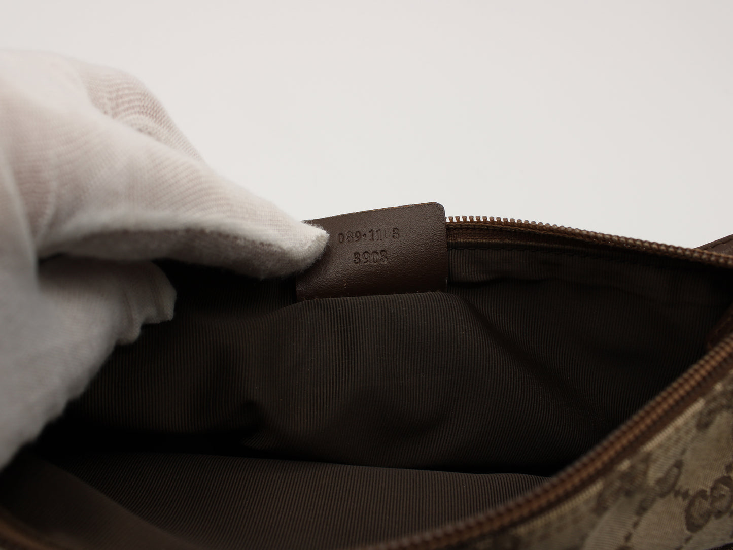 Gucci GG Canvas Boat Baguette Bag Brown Vintage