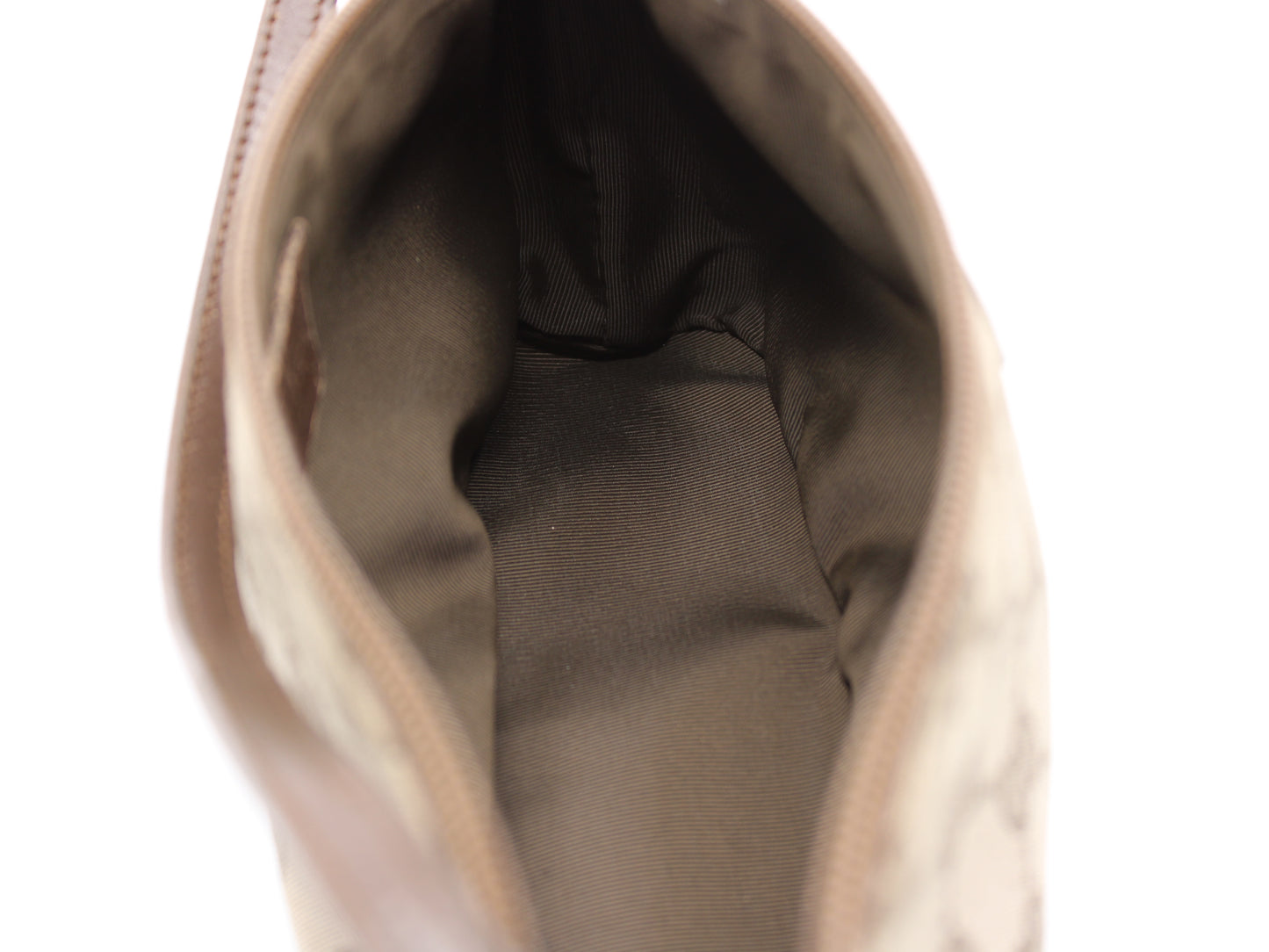 Gucci GG Canvas Boat Baguette Bag Brown Vintage