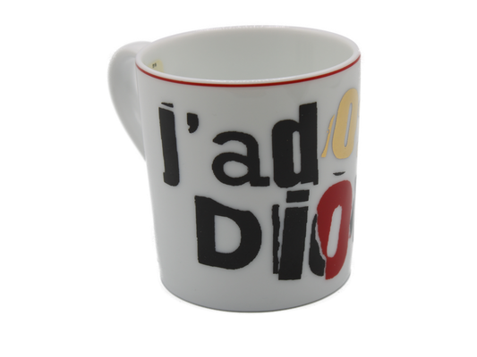 DIOR J'ADORE WHITE LOGO MUG 16oz front view