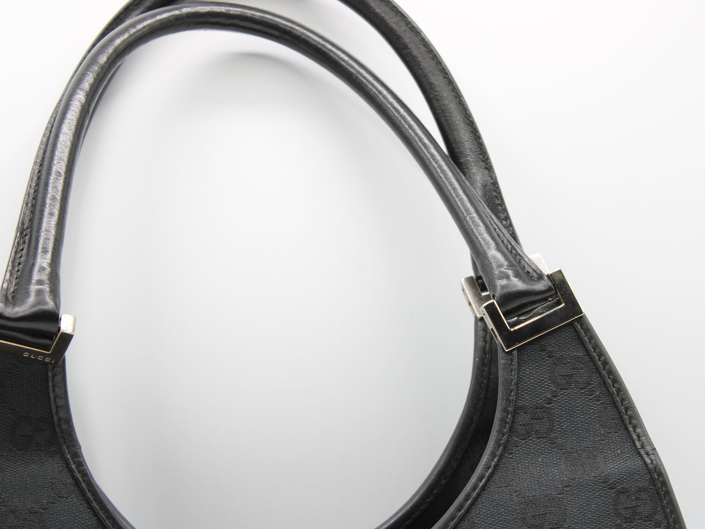 Gucci Jackie GG Canvas Leather Shoulder Bag Vintage