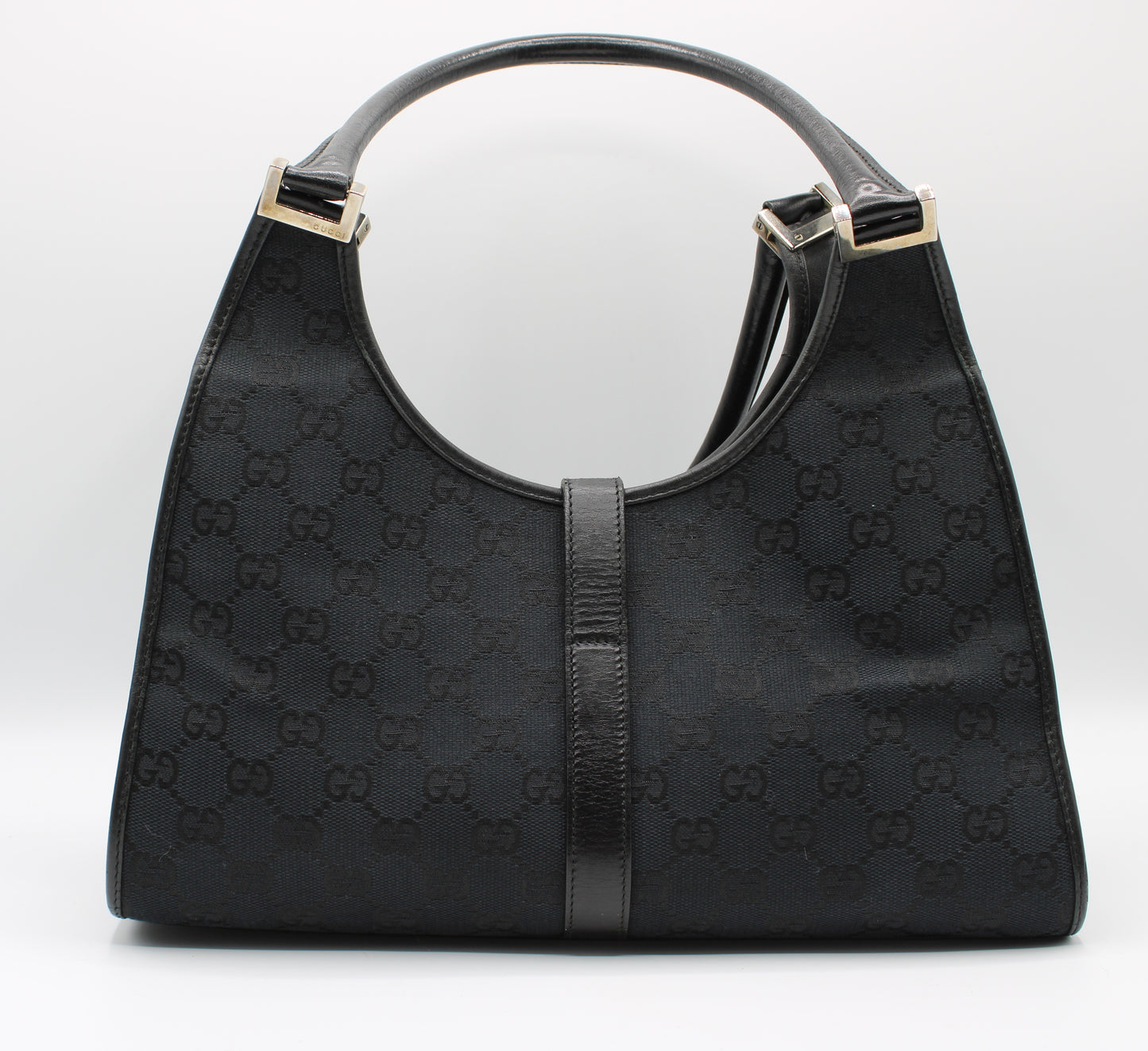 Gucci Jackie GG Canvas Leather Shoulder Bag Vintage
