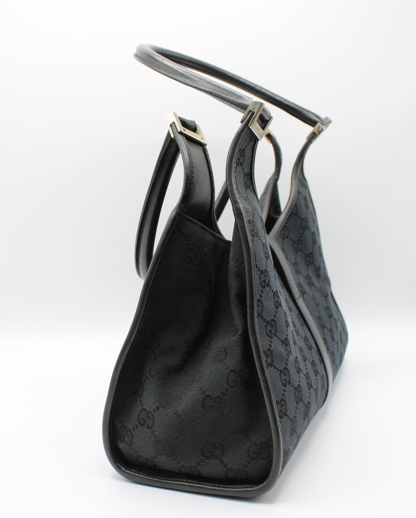 Gucci Jackie GG Canvas Leather Shoulder Bag Vintage