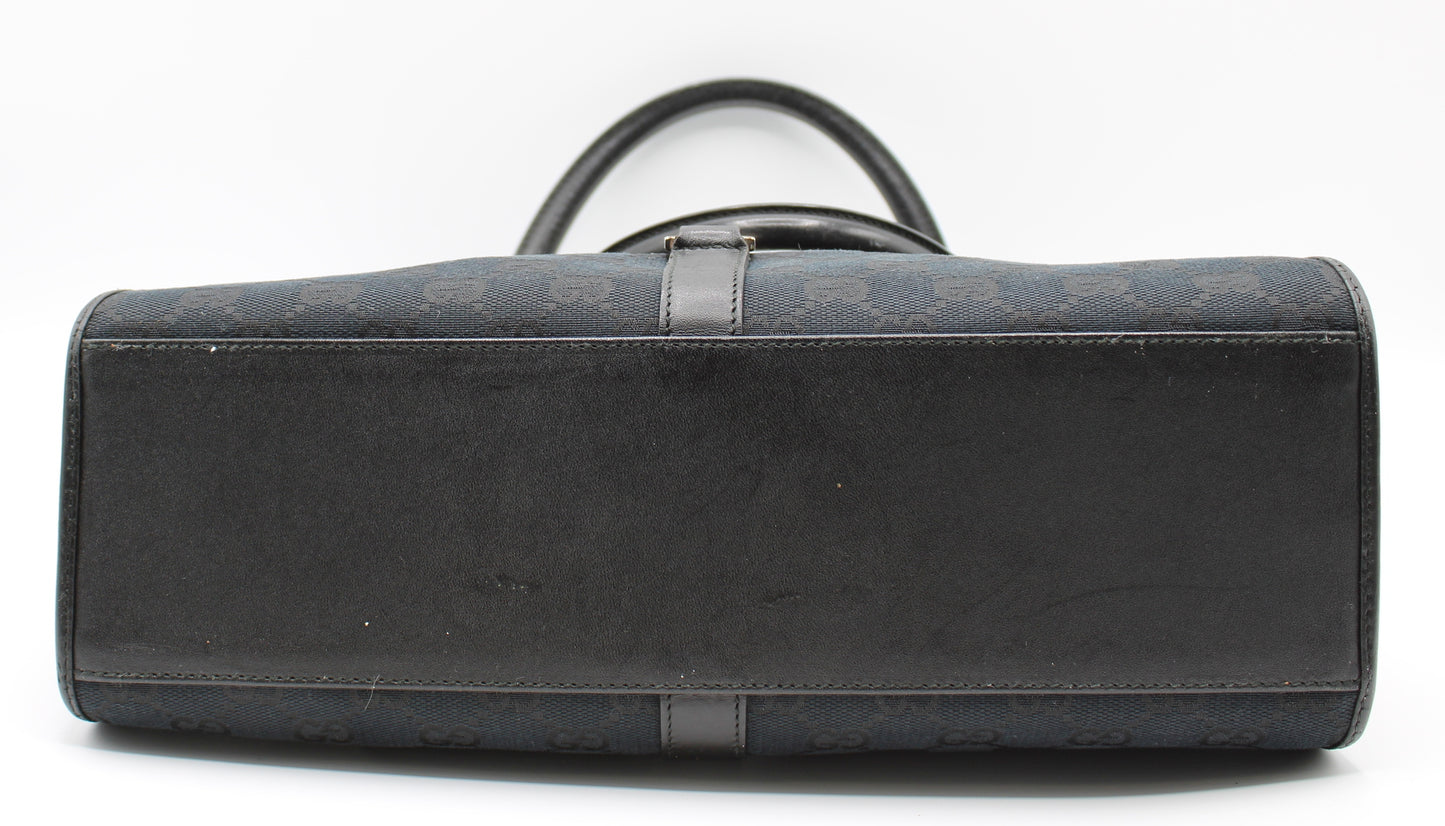 Gucci Jackie GG Canvas Leather Shoulder Bag Vintage