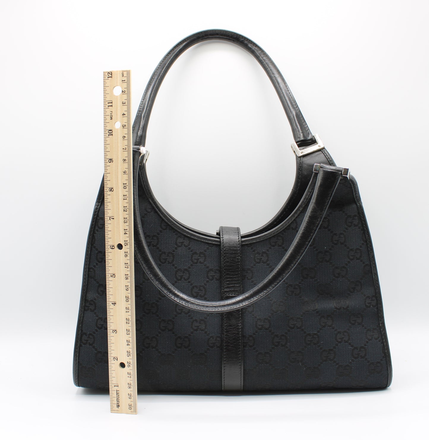 Gucci Jackie GG Canvas Leather Shoulder Bag Vintage