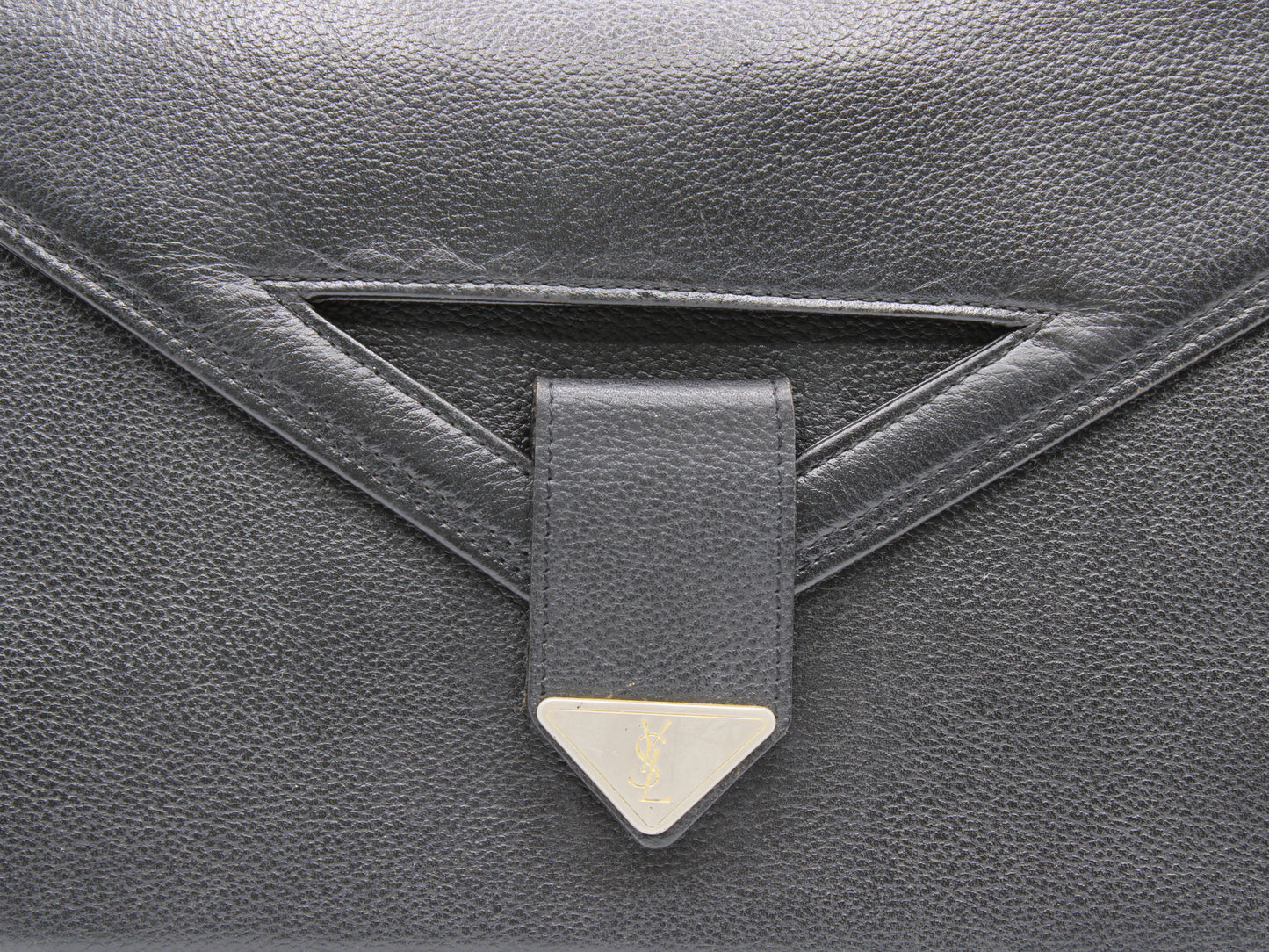 Yves Saint Laurent Belle de Jour Black Leather Clutch Bag Vintage