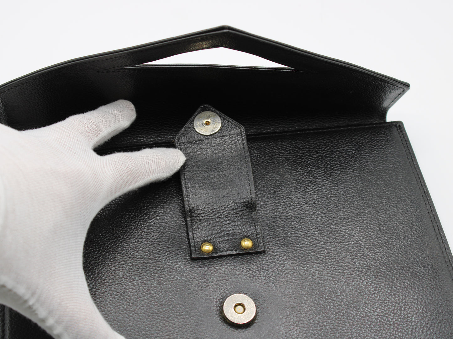 Yves Saint Laurent Belle de Jour Black Leather Clutch Bag Vintage