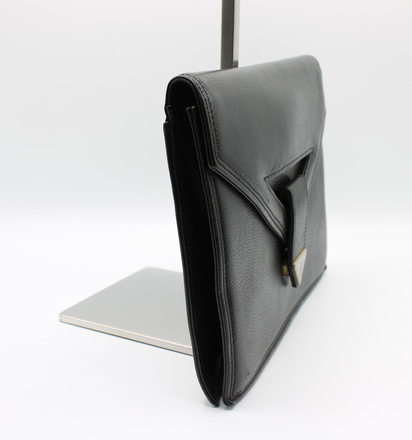 Yves Saint Laurent Belle de Jour Black Leather Clutch Bag Vintage