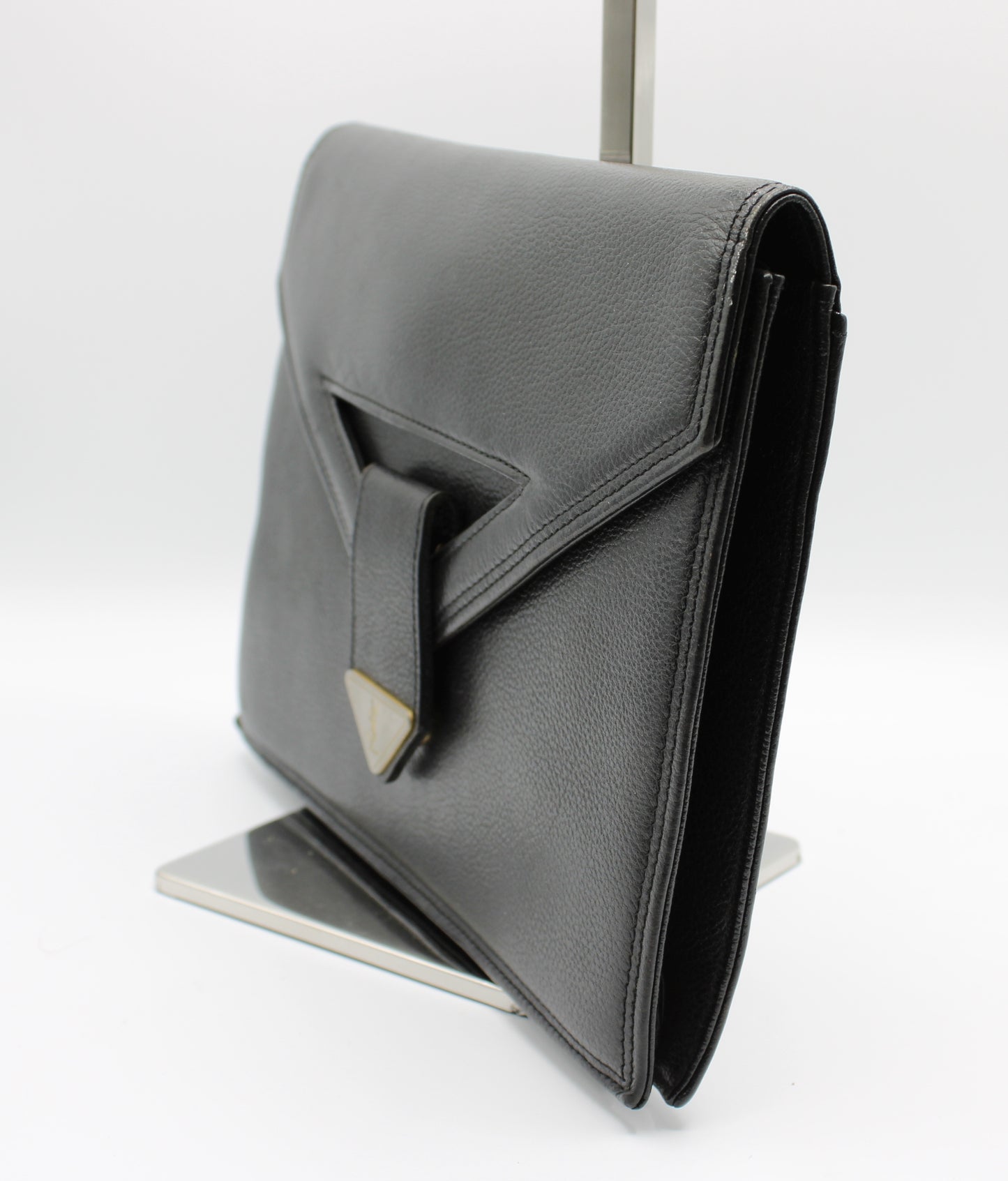 Yves Saint Laurent Belle de Jour Black Leather Clutch Bag Vintage
