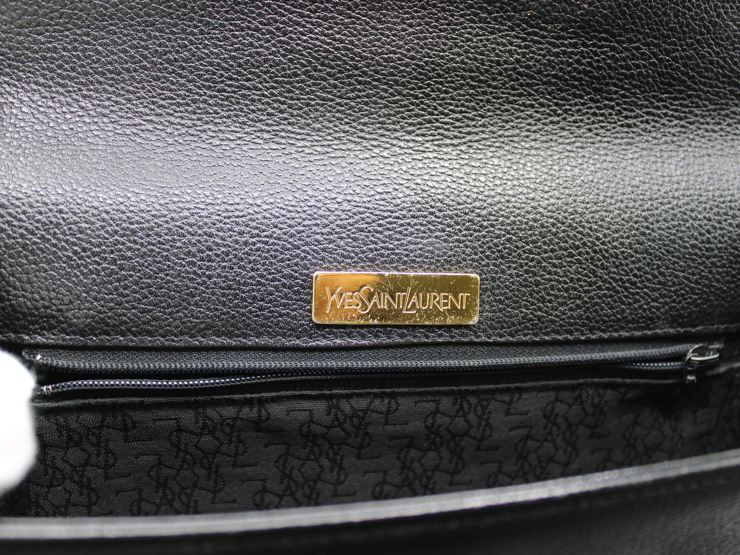 Yves Saint Laurent Belle de Jour Black Leather Clutch Bag Vintage