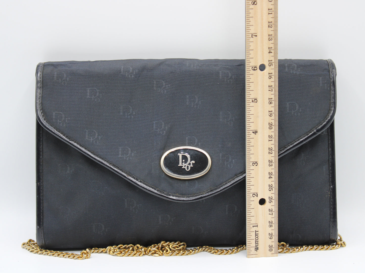 Christian Dior Monogram Crossbody on Chain Black Bag Vintage