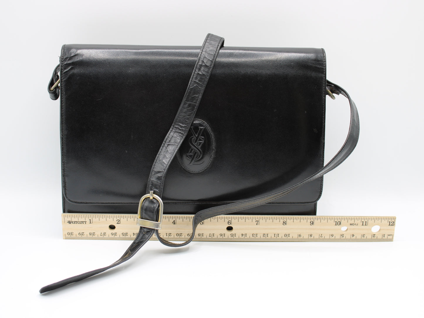Yves Saint Laurent Medium Le 61 Satchel Black Leather Bag Vintage