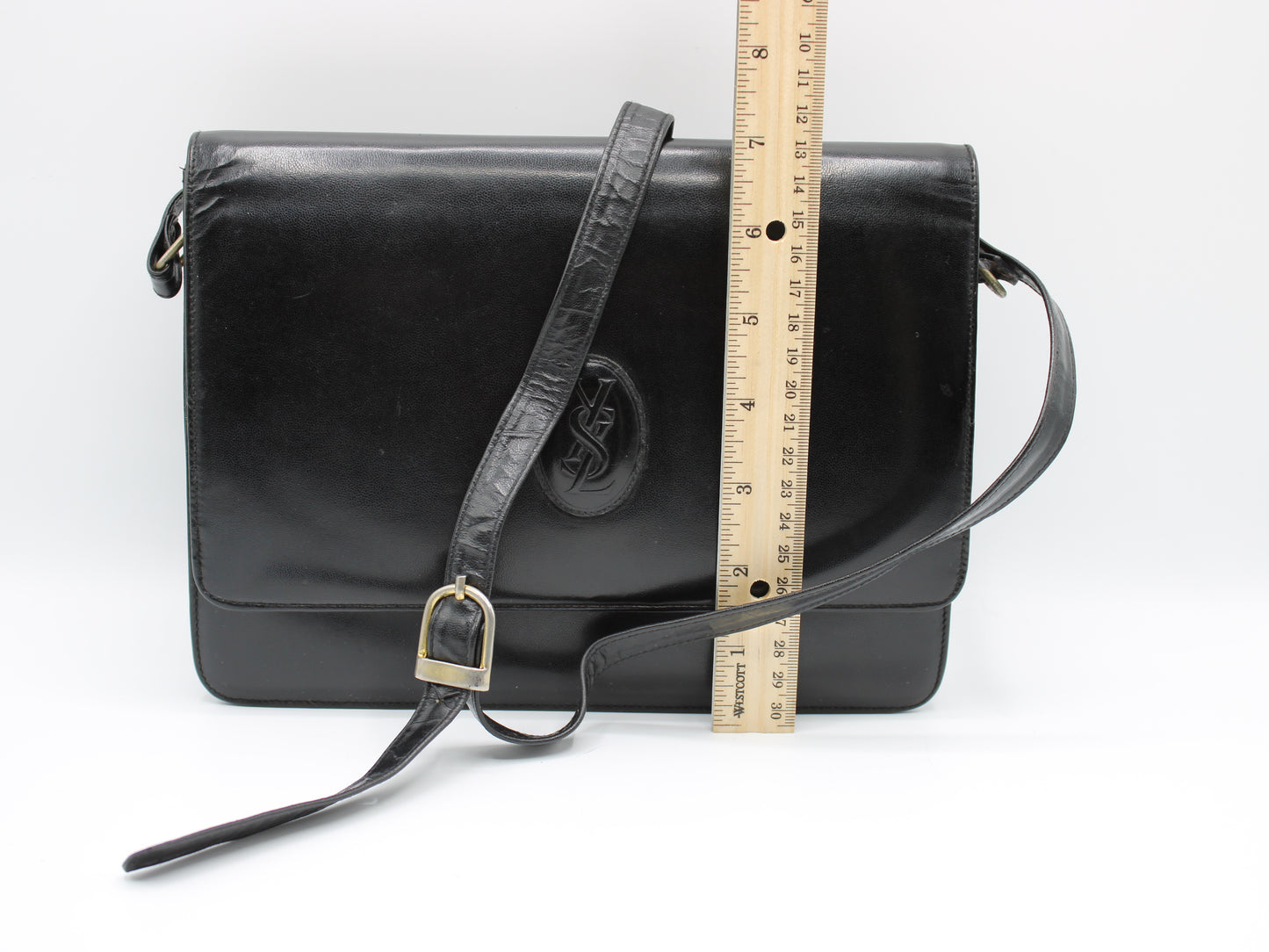 Yves Saint Laurent Medium Le 61 Satchel Black Leather Bag Vintage