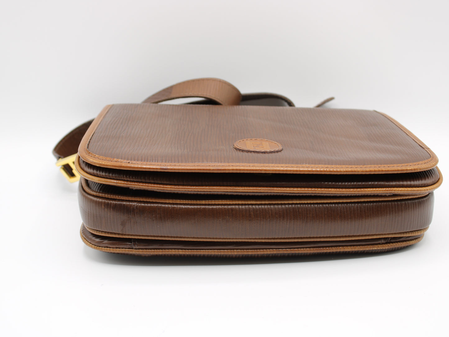 FENDI Double F Leather Crossbody Bag Vintage