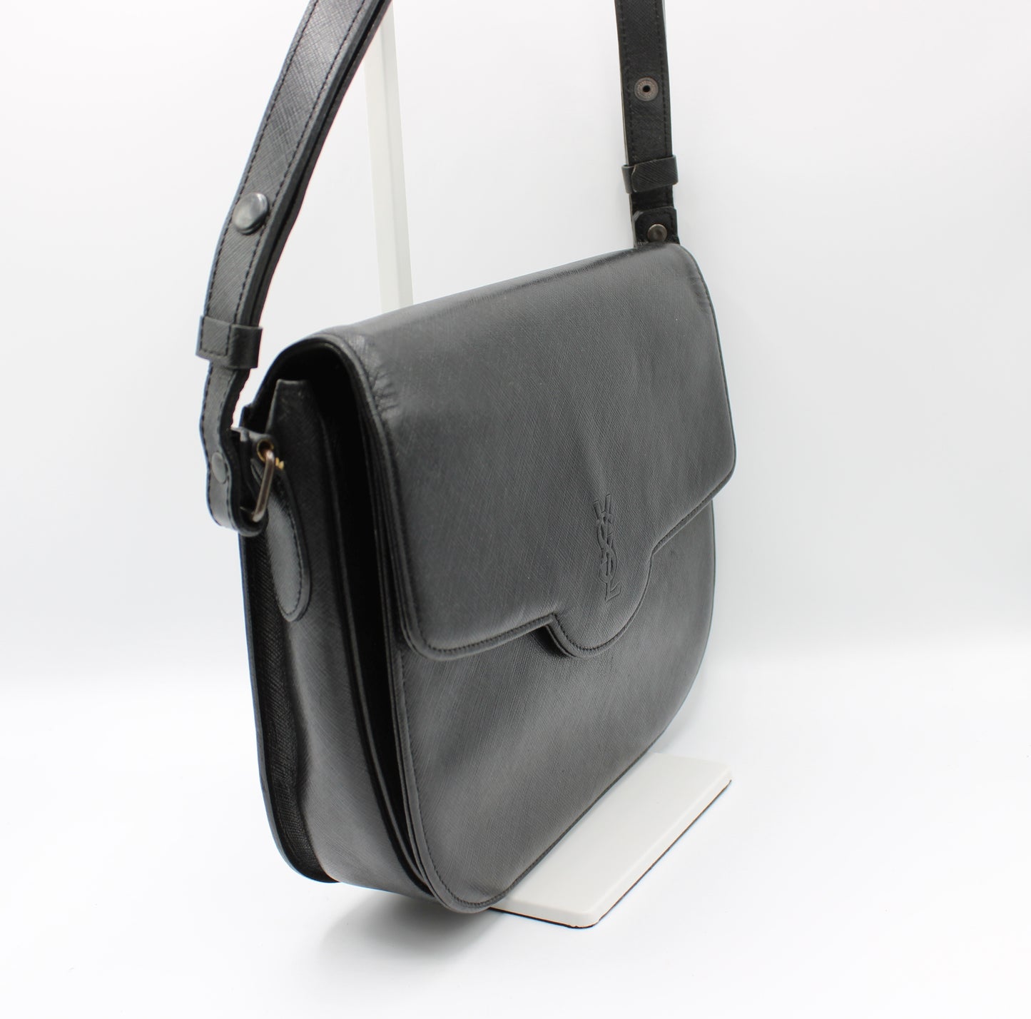 Yves Saint Laurent Black Leather Shoulder Bag Vintage