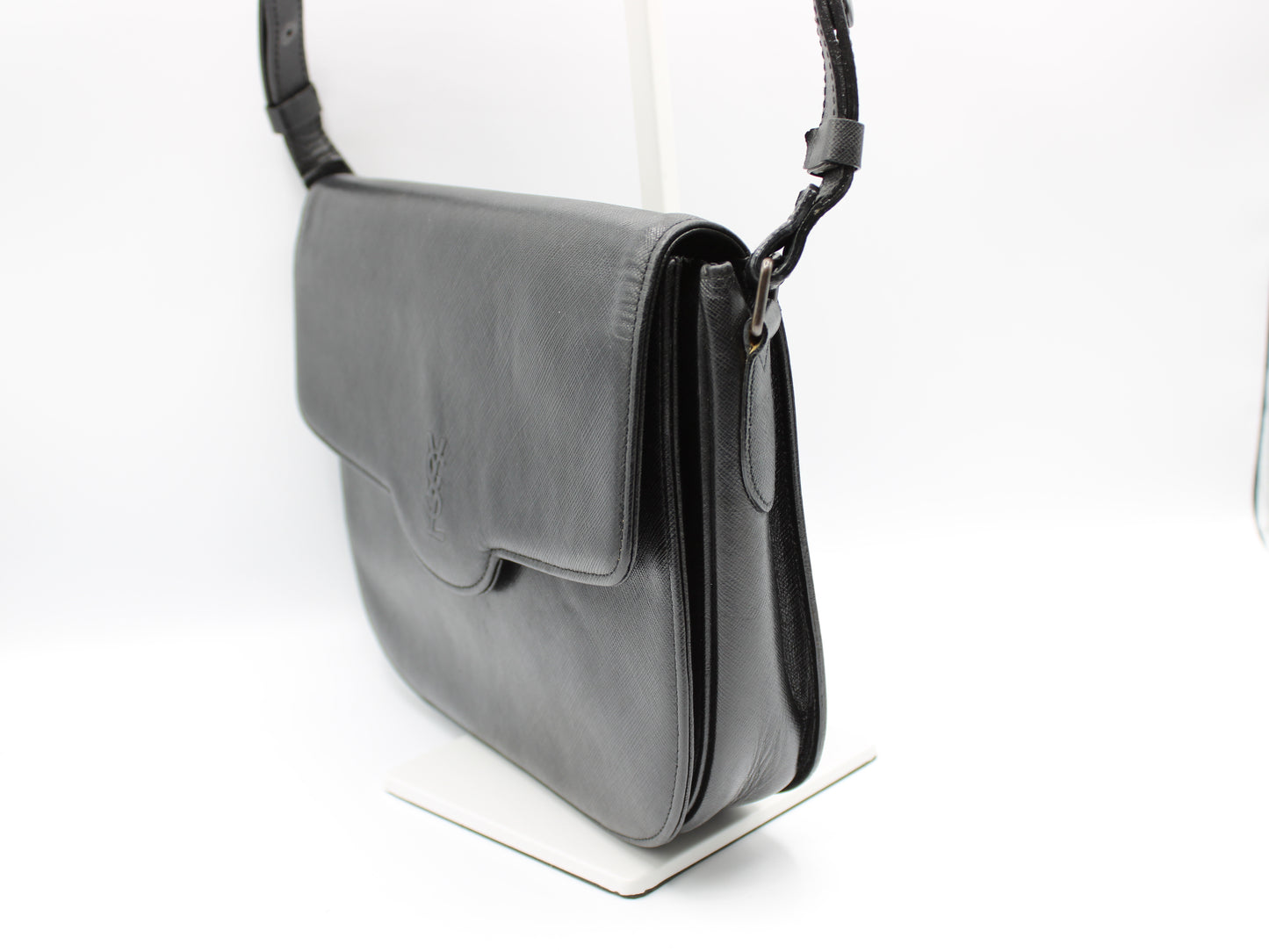 Yves Saint Laurent Black Leather Shoulder Bag Vintage