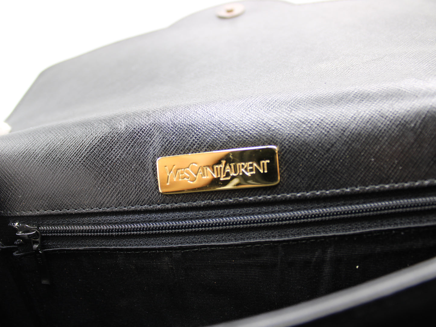 Yves Saint Laurent Black Leather Shoulder Bag Vintage