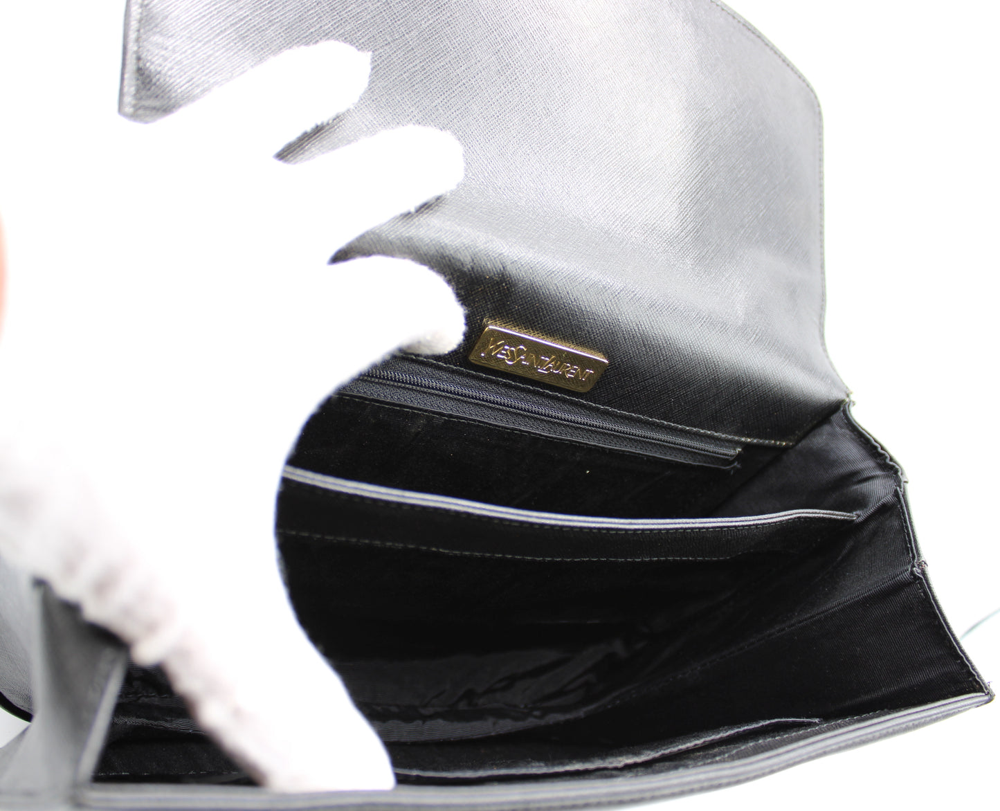 Yves Saint Laurent Black Leather Shoulder Bag Vintage
