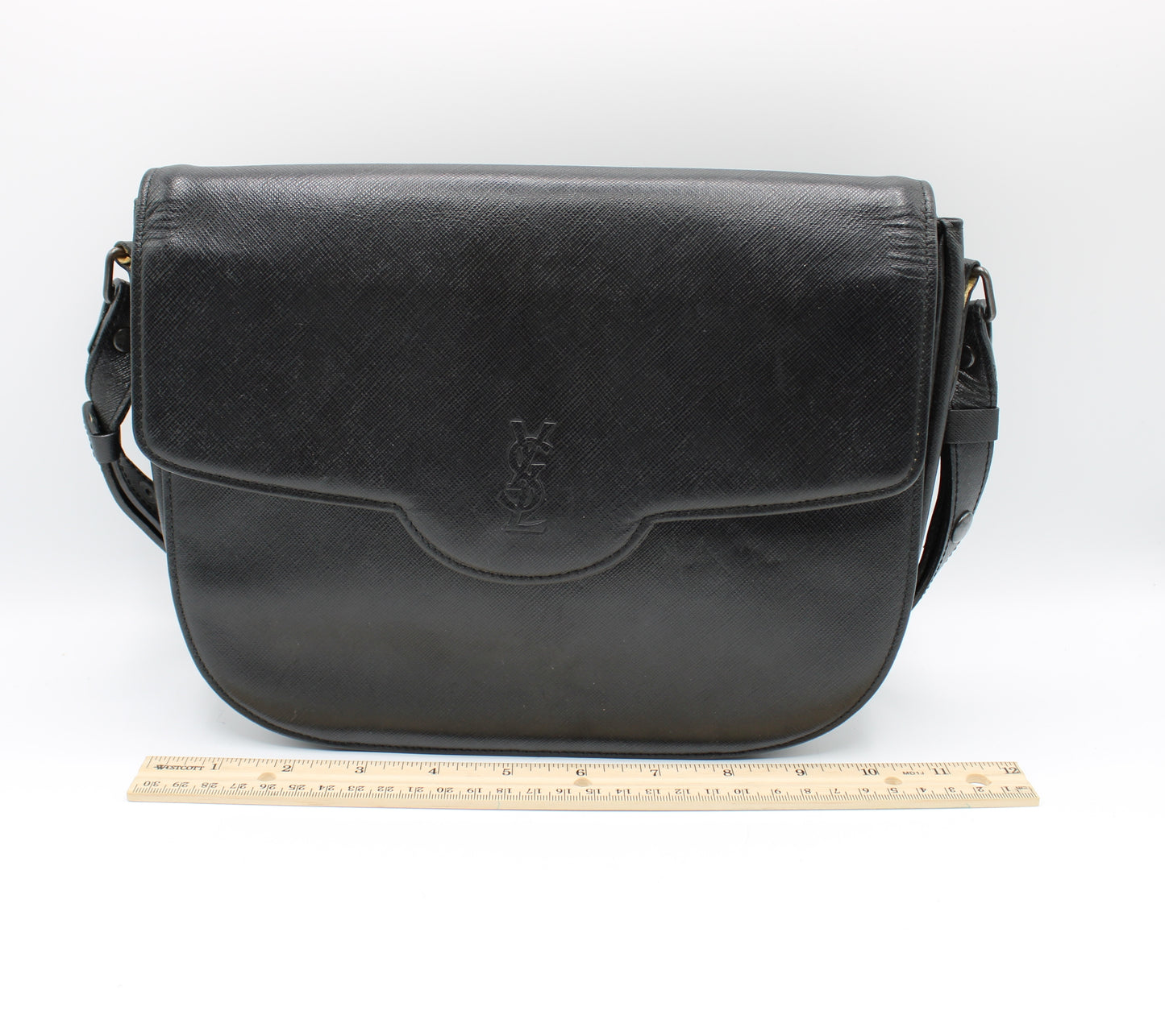 Yves Saint Laurent Black Leather Shoulder Bag Vintage