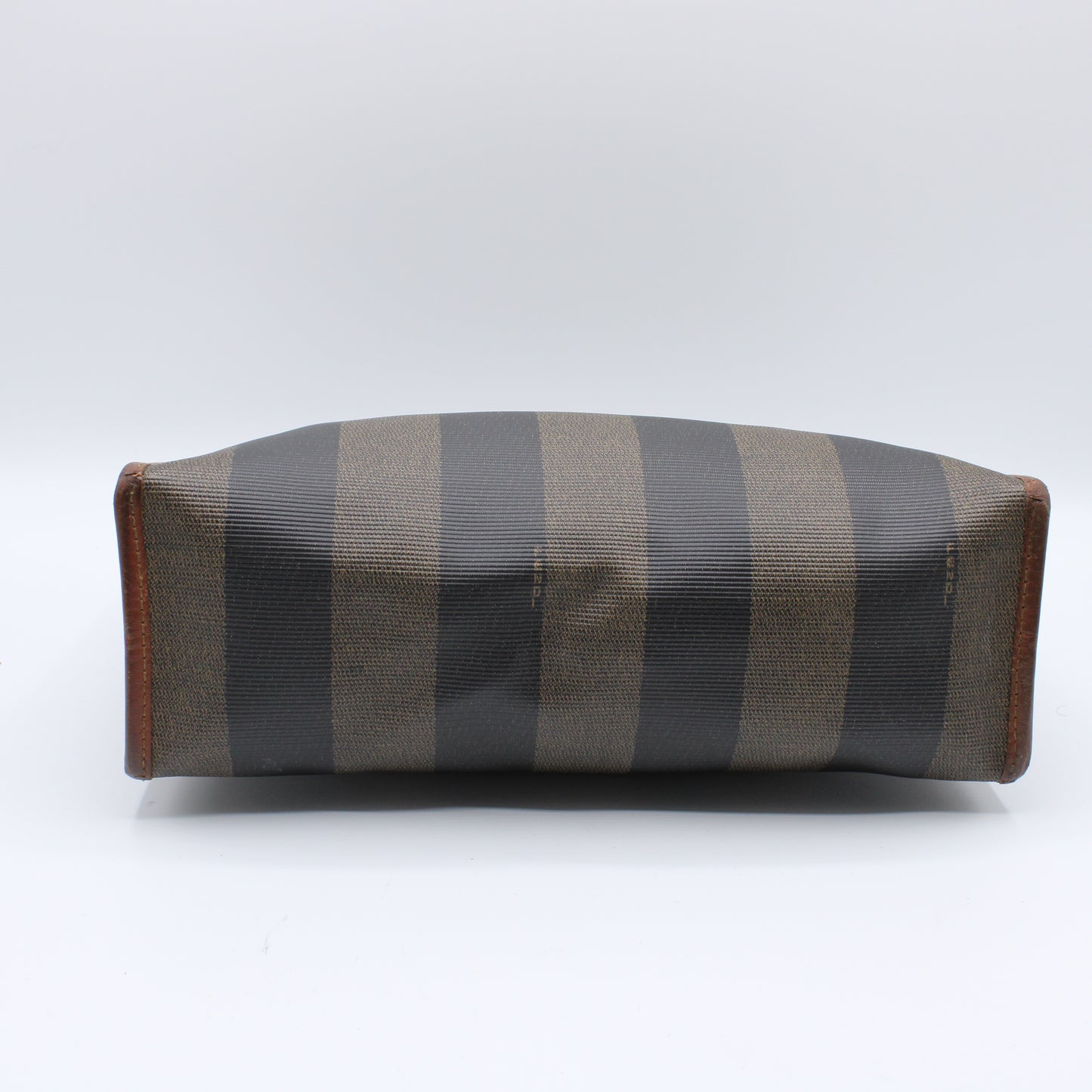 Fendi Pequin in Coated Canvas Small Pouch Clutch Vintage