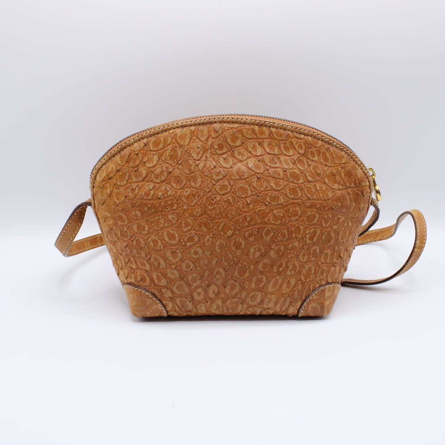 Fendi Perforated Leather Crossbody Vibrant Orange Hue Bag Vintage