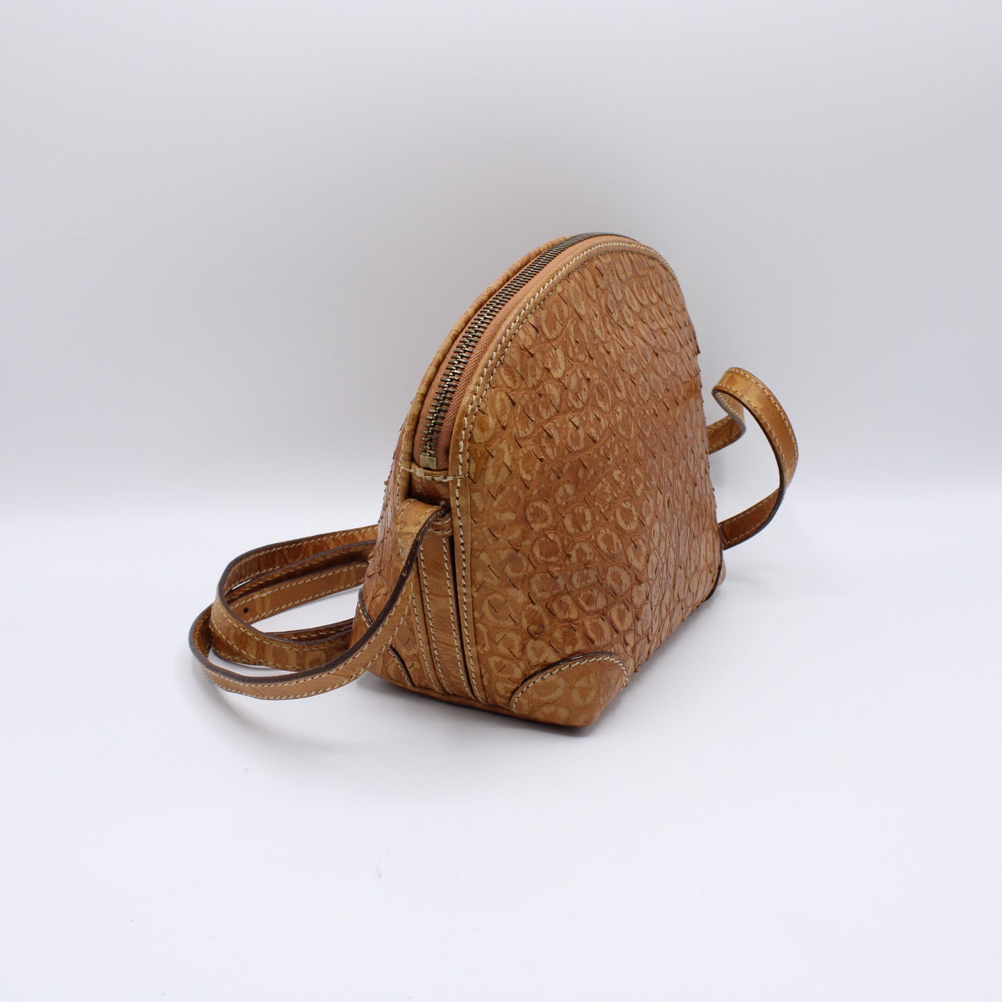Fendi Perforated Leather Crossbody Vibrant Orange Hue Bag Vintage