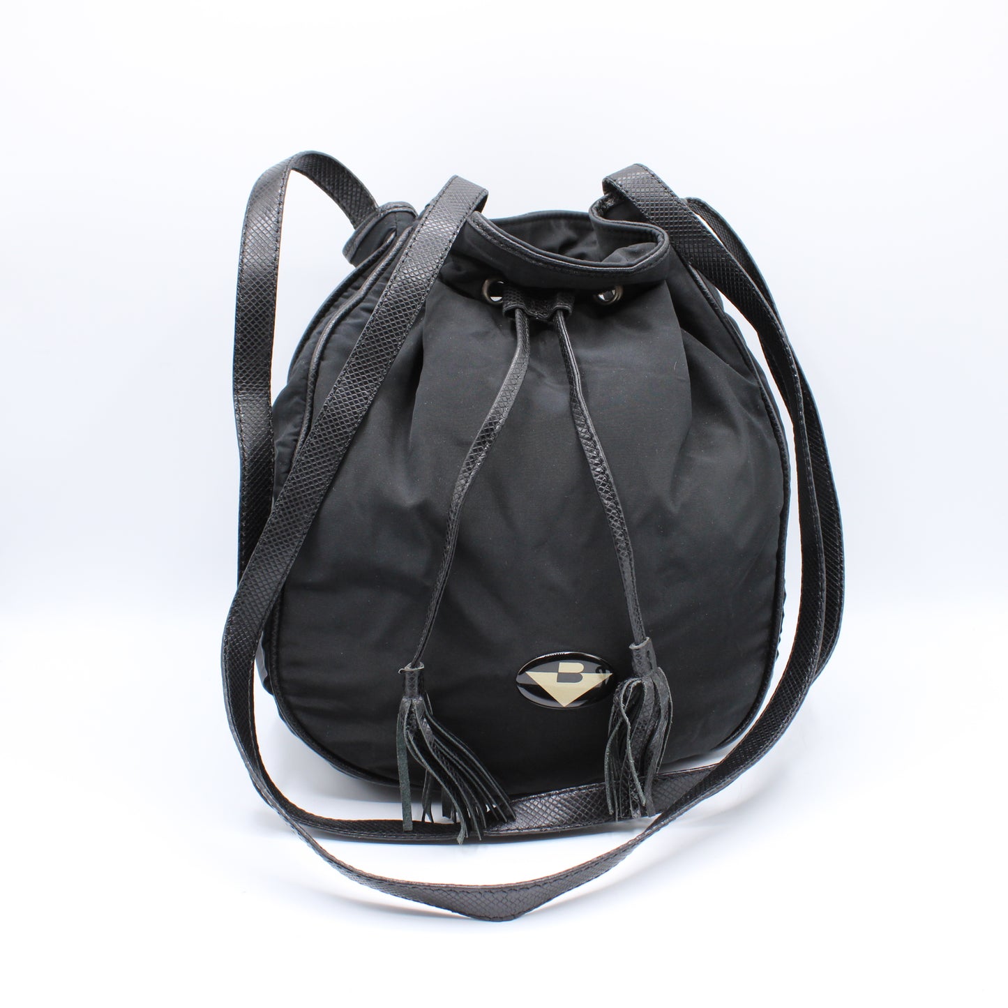 Bottega Veneta Black Leather Drawstring Tote Bag