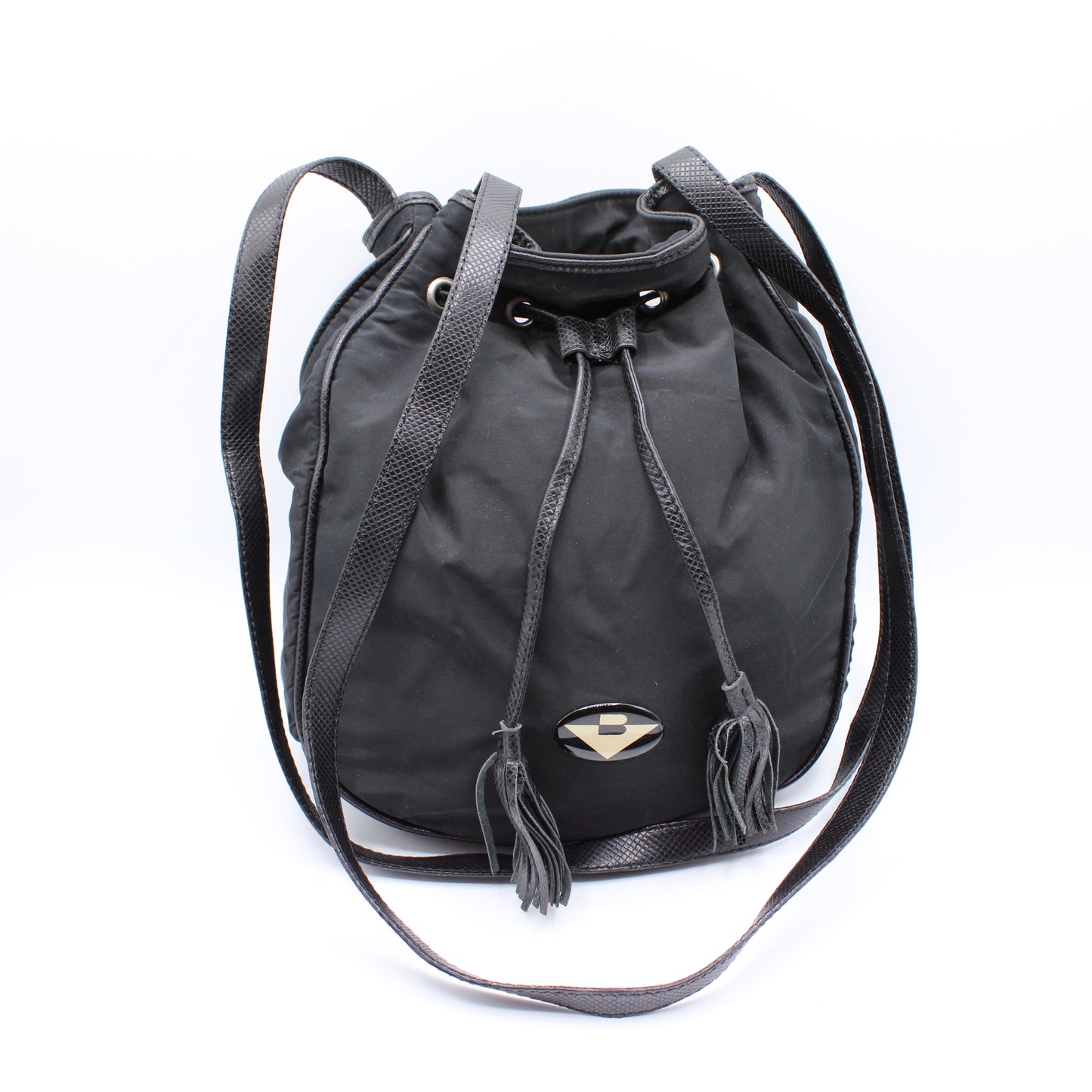 Bottega Veneta Black Leather Drawstring Tote Bag