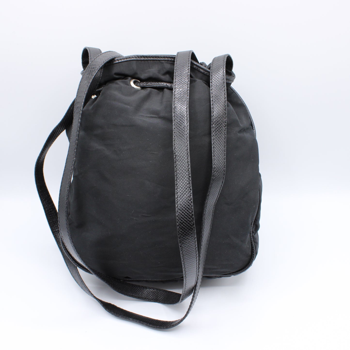 Bottega Veneta Black Leather Drawstring Tote Bag