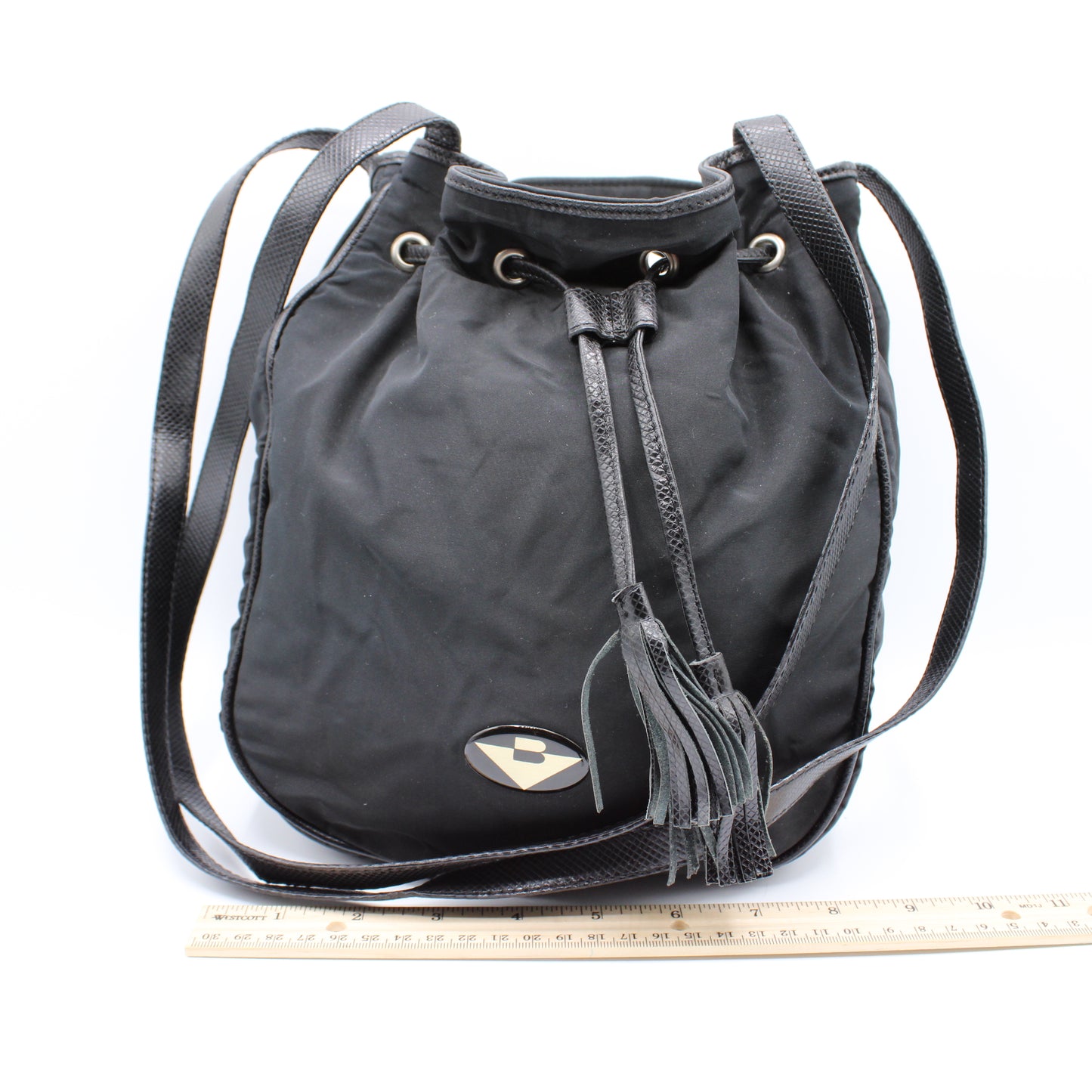 Bottega Veneta Black Leather Drawstring Tote Bag