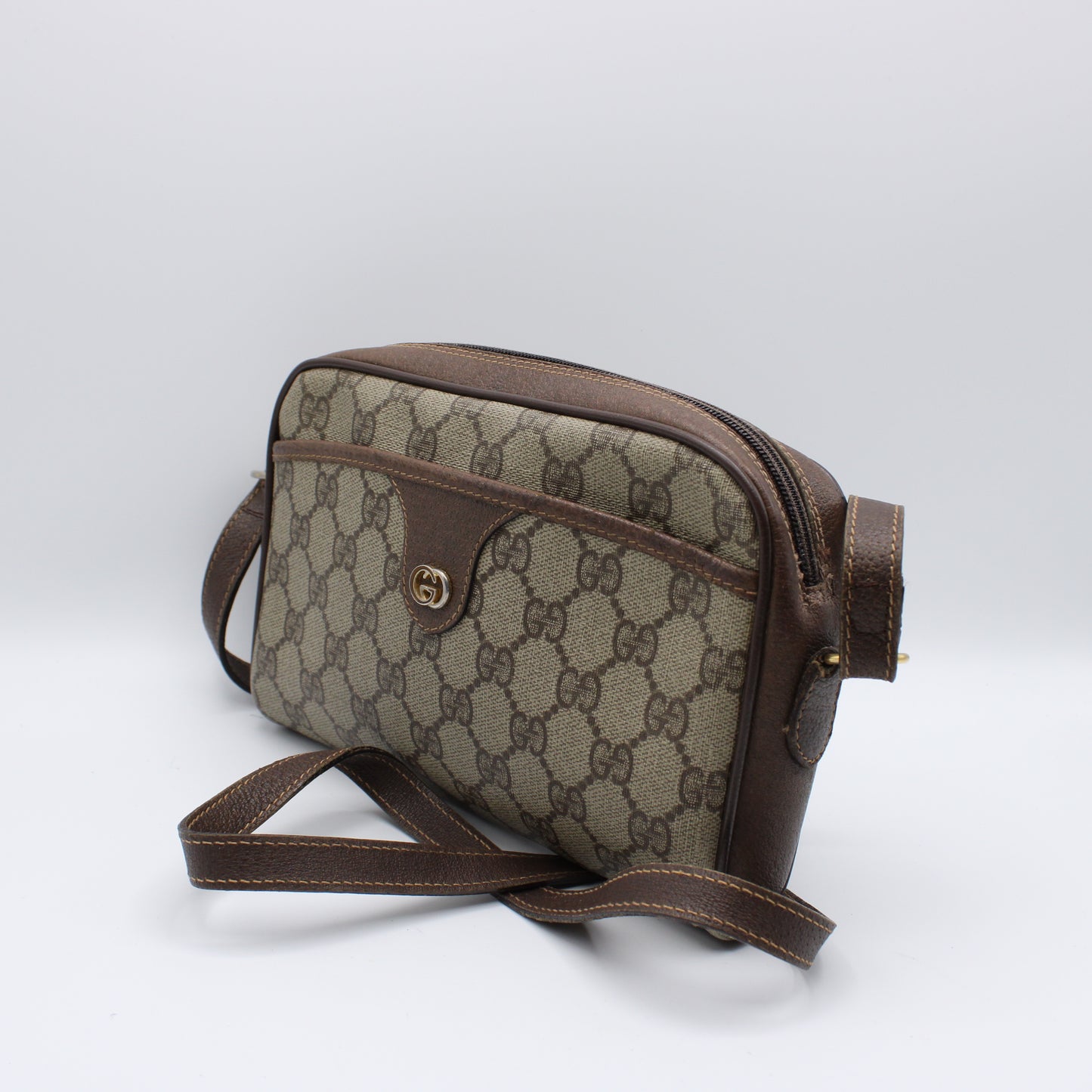 GUCCI Ophidia Beige GG Canvas Crossbody Bag Vintage