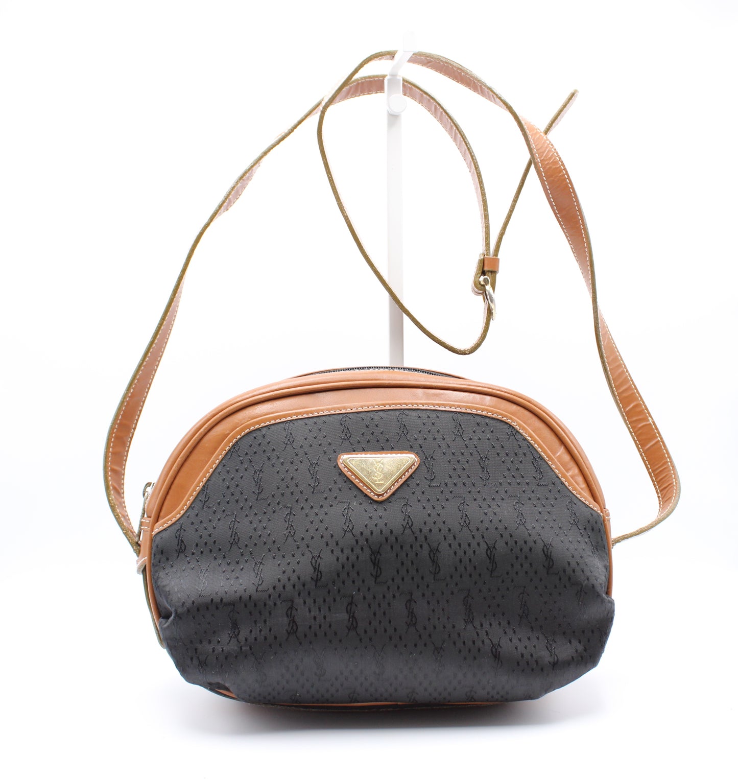 Yves Saint Laurent Black Canvas Crossbody Bag Vintage