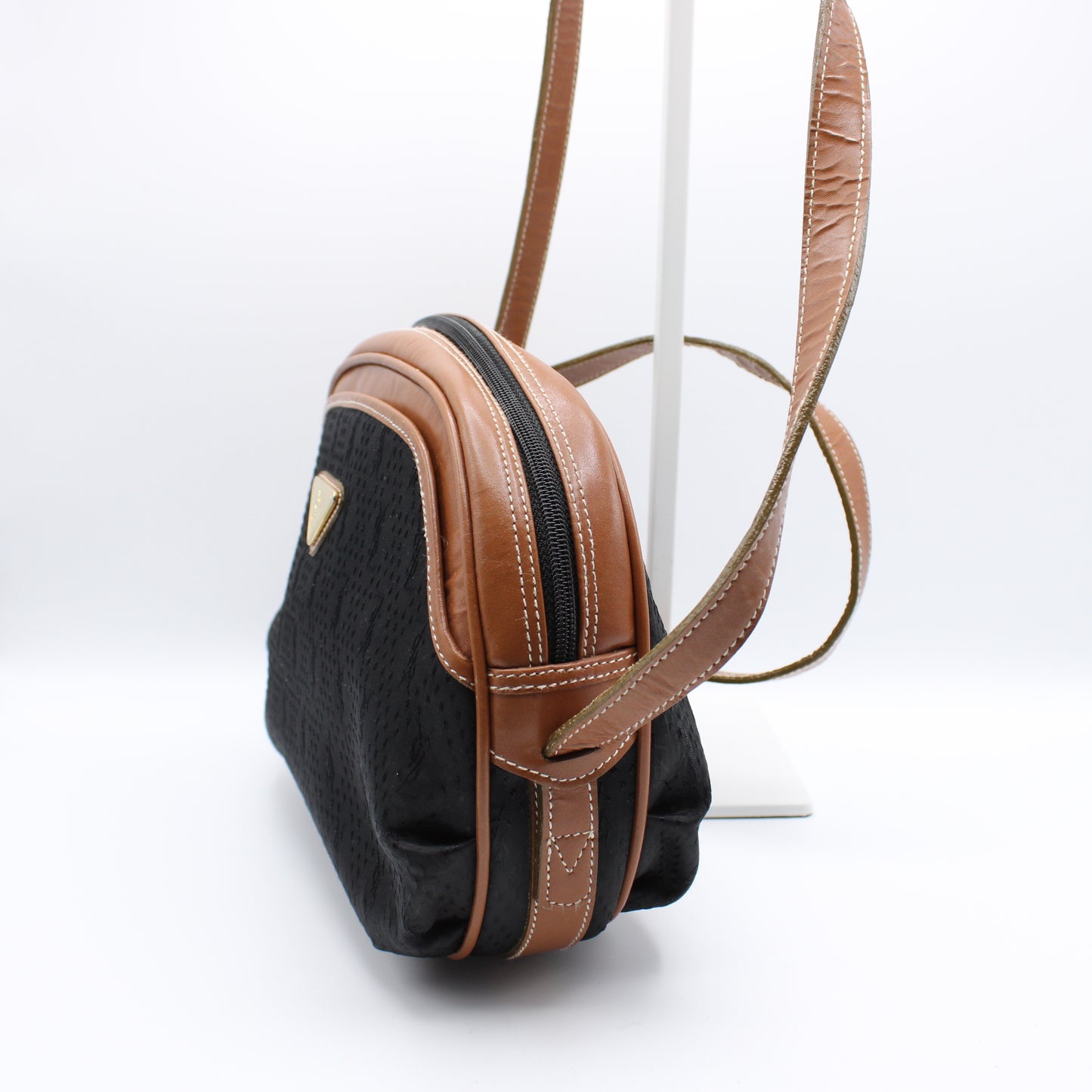 Yves Saint Laurent Black Canvas Crossbody Bag Vintage