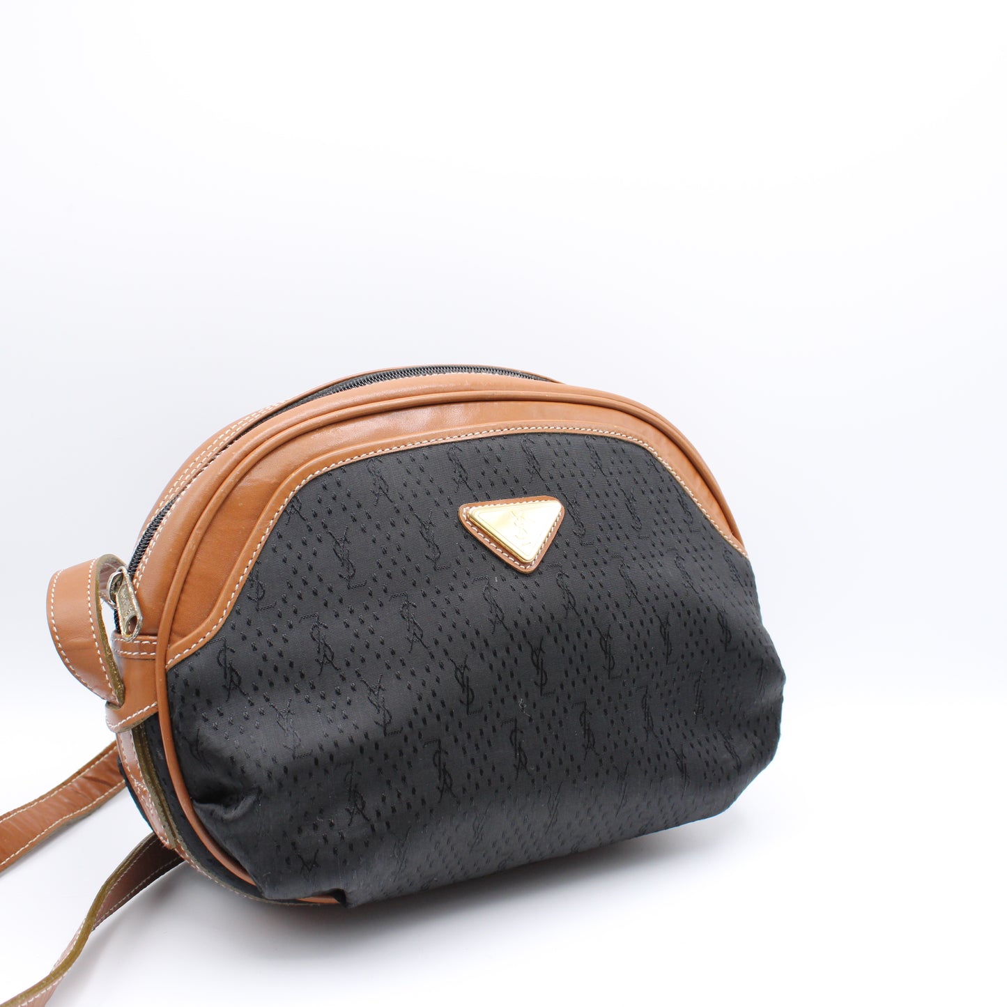 Yves Saint Laurent Black Canvas Crossbody Bag Vintage