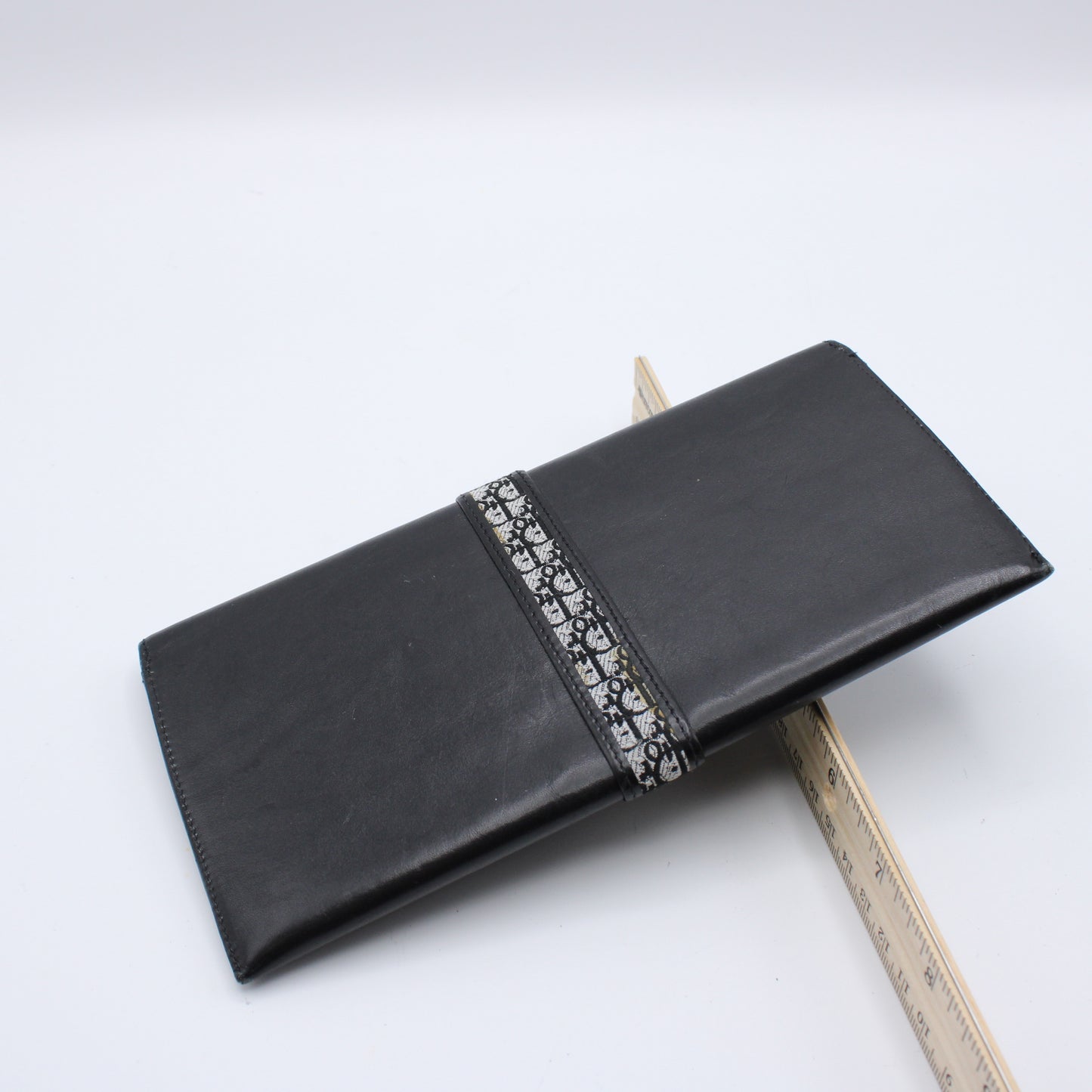 Christian Dior Lambskin Leather Wallet Dark Blue Trotter Pattern