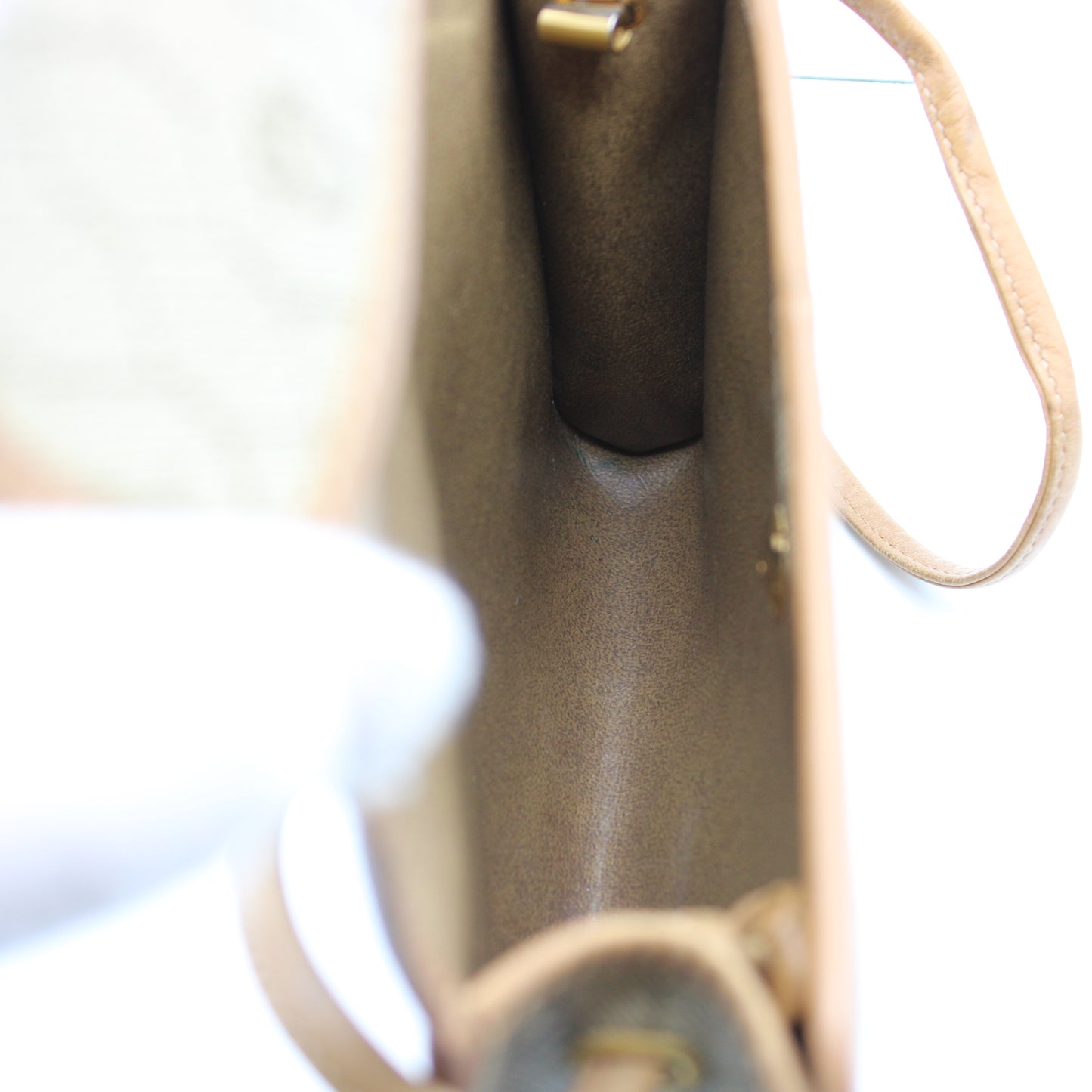 Christian Dior Brown Honeycomb D Patterned Canvas Crossbody Bag Vintage
