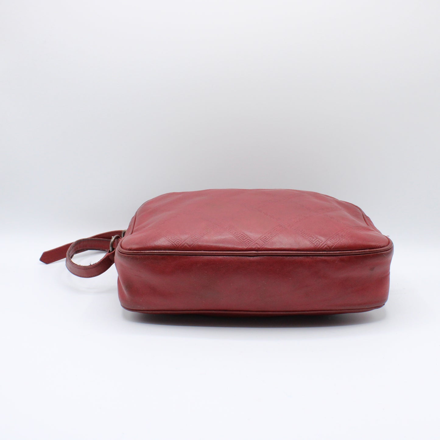 Yves Saint Laurent Chyc Red Embossed Leather Crossbody Bag Vintage