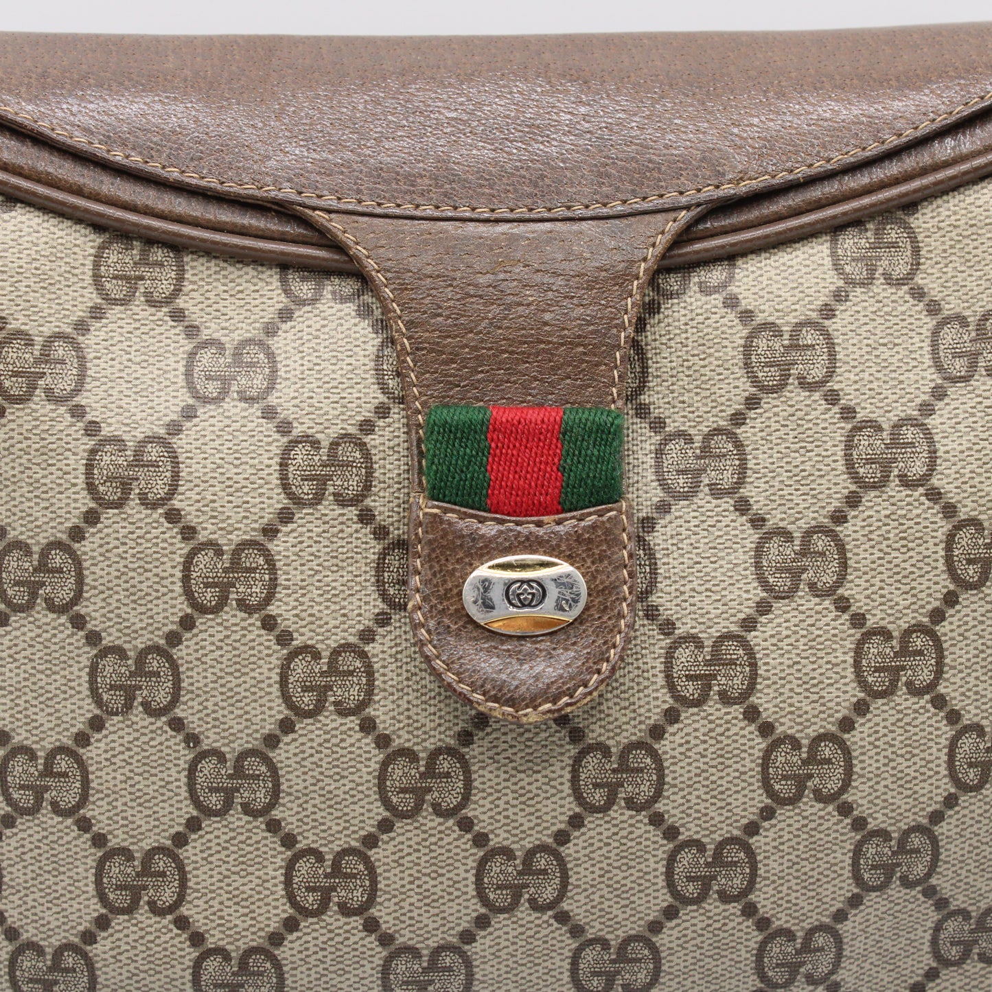 Gucci Supreme Ophidia Crossbody Flap Over Brown Bag Vintage