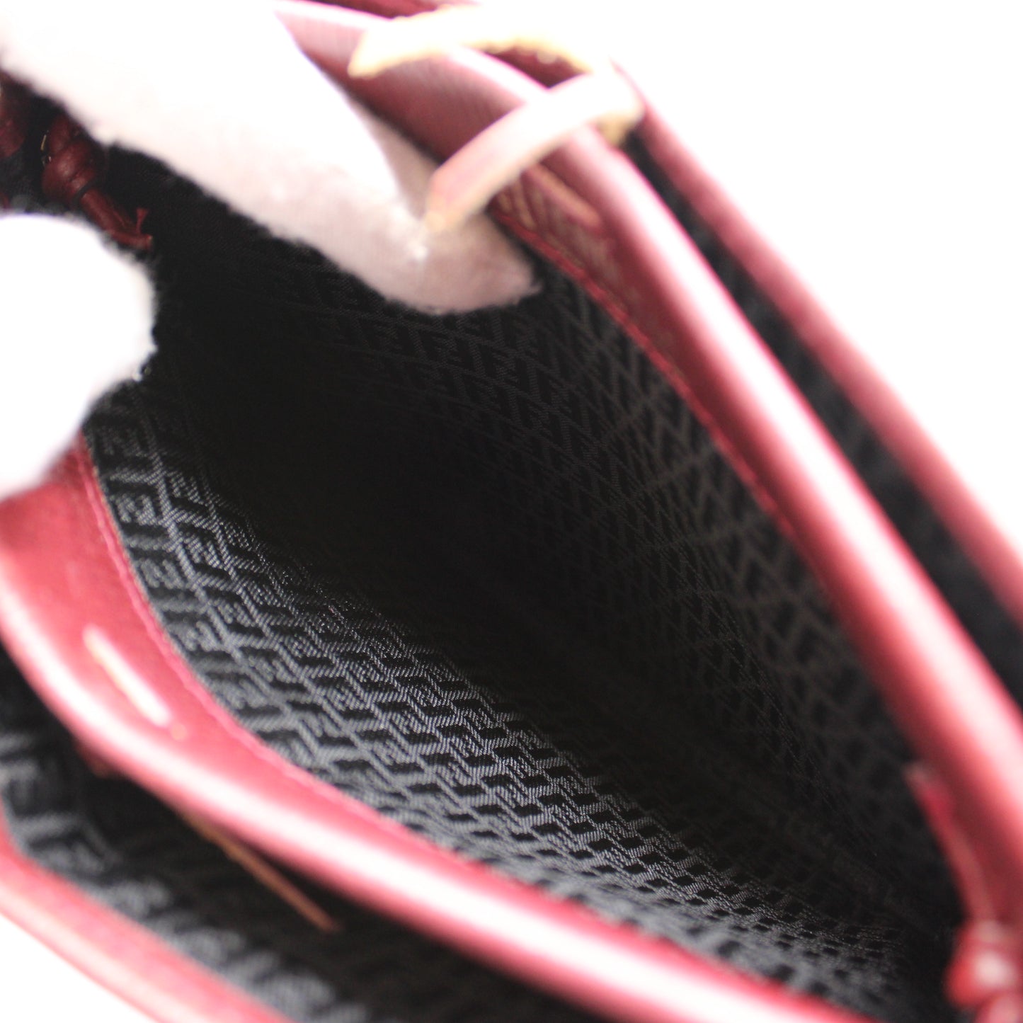 Fendi Frame Crossbody Burgundy FF Leather Bag Vintage