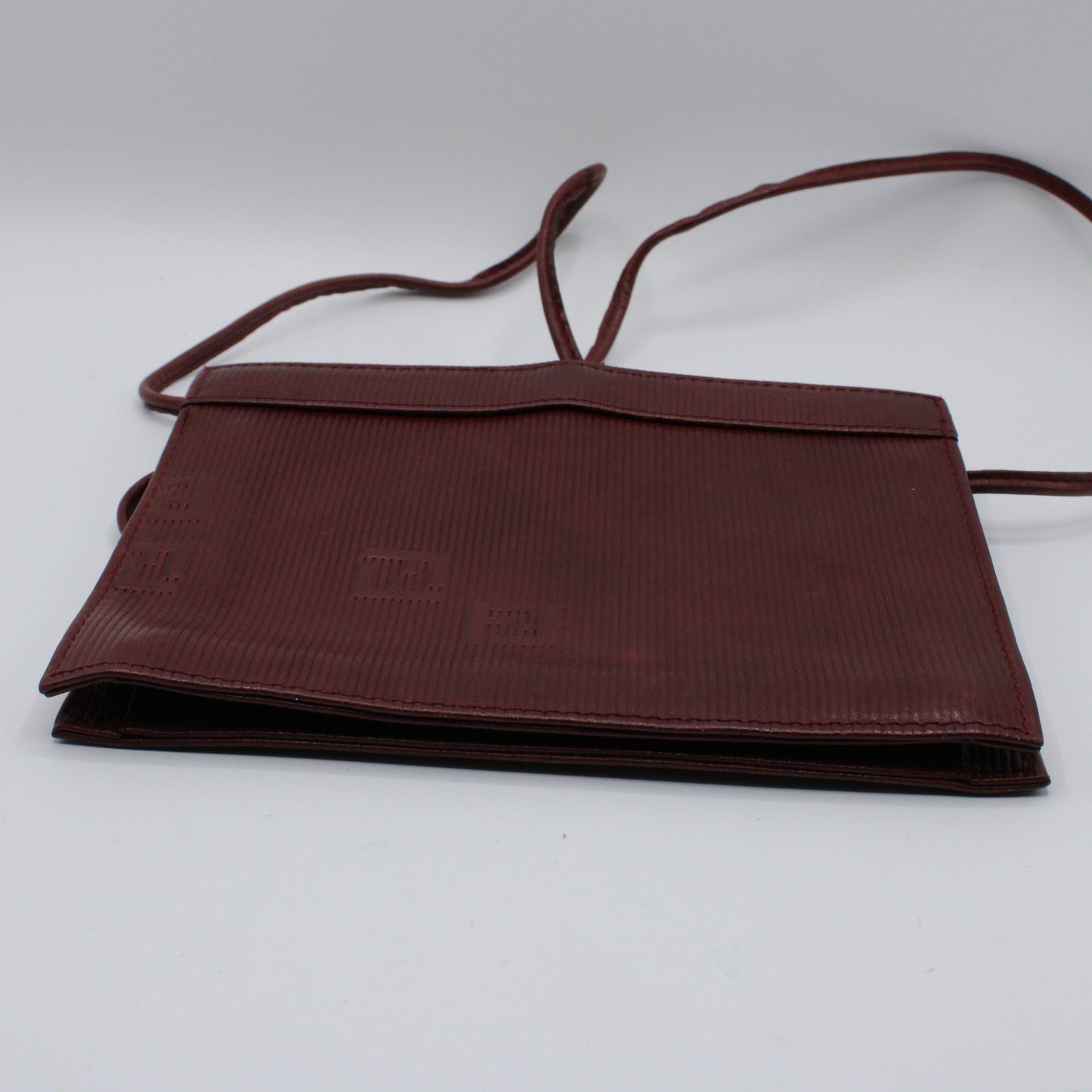 Fendi Frame Crossbody Burgundy FF Leather Bag Vintage