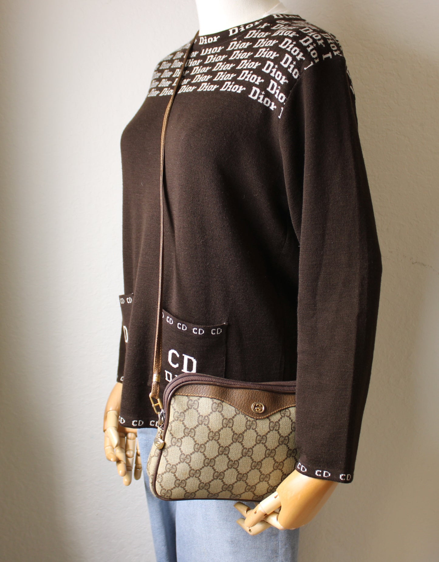 Gucci Ophidia Brown GG Canvas Shoulder Crossbody Bag Vintage