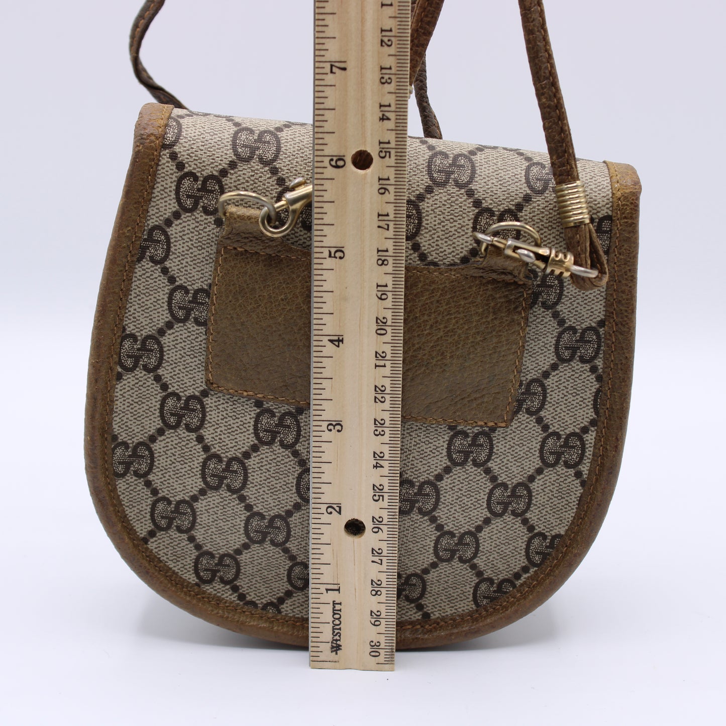 Gucci Mini Saddle Brown Ophidia Canvas Leather Crossbody Bag Vintage