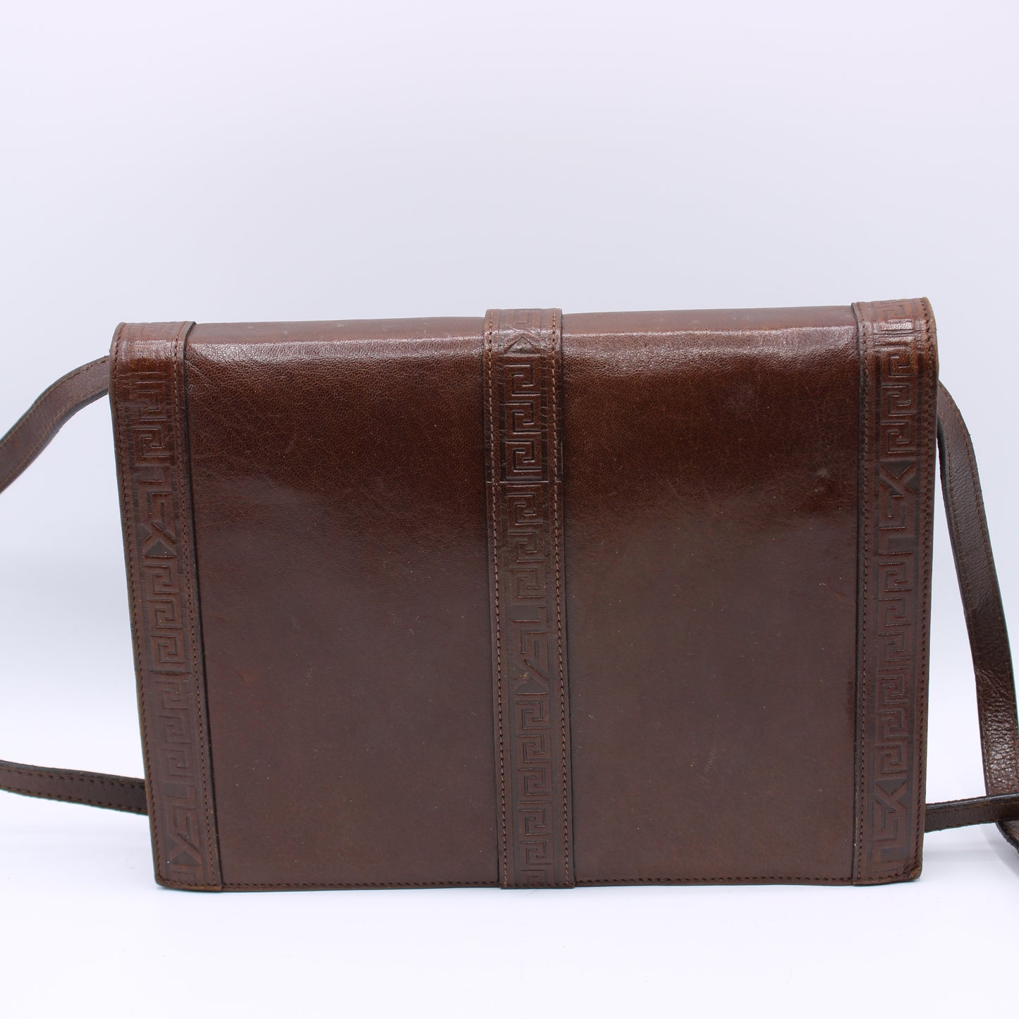 Yves Saint Laurent Brown Embossed Leather LouLou Crossbody Bag Vintage