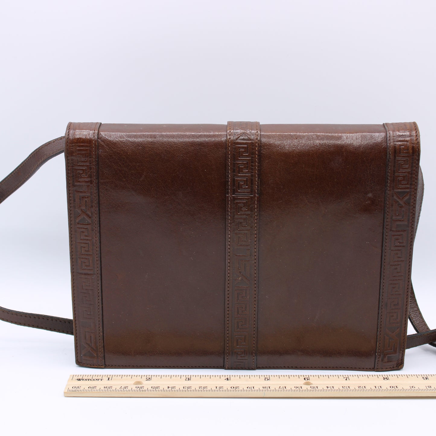 Yves Saint Laurent Brown Embossed Leather LouLou Crossbody Bag Vintage