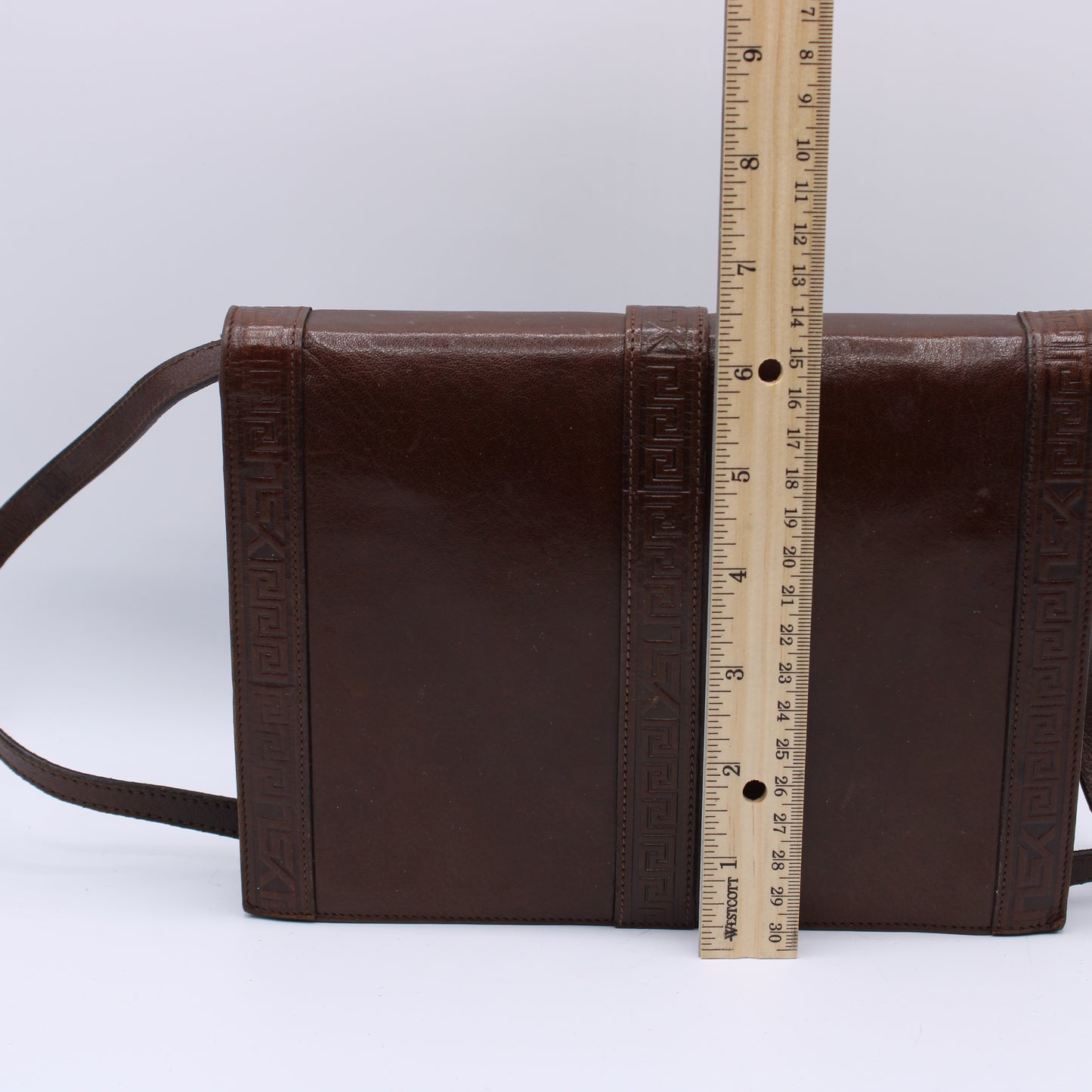 Yves Saint Laurent Brown Embossed Leather LouLou Crossbody Bag Vintage