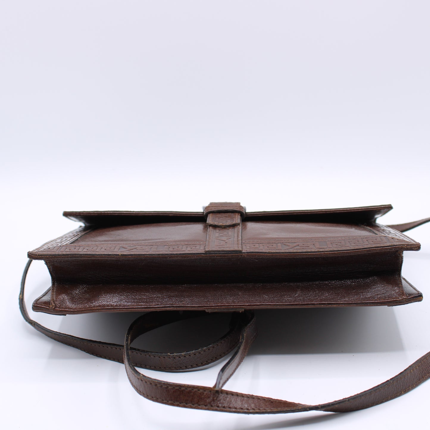 Yves Saint Laurent Brown Embossed Leather LouLou Crossbody Bag Vintage